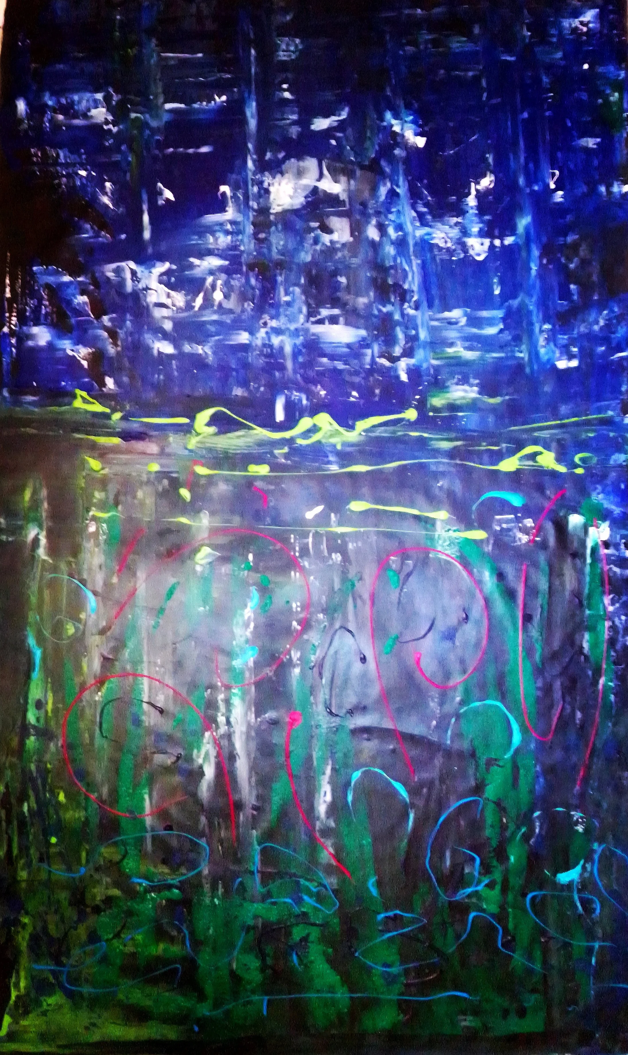 Abstract night- 156×94 cm acrylic on canvas- 2024