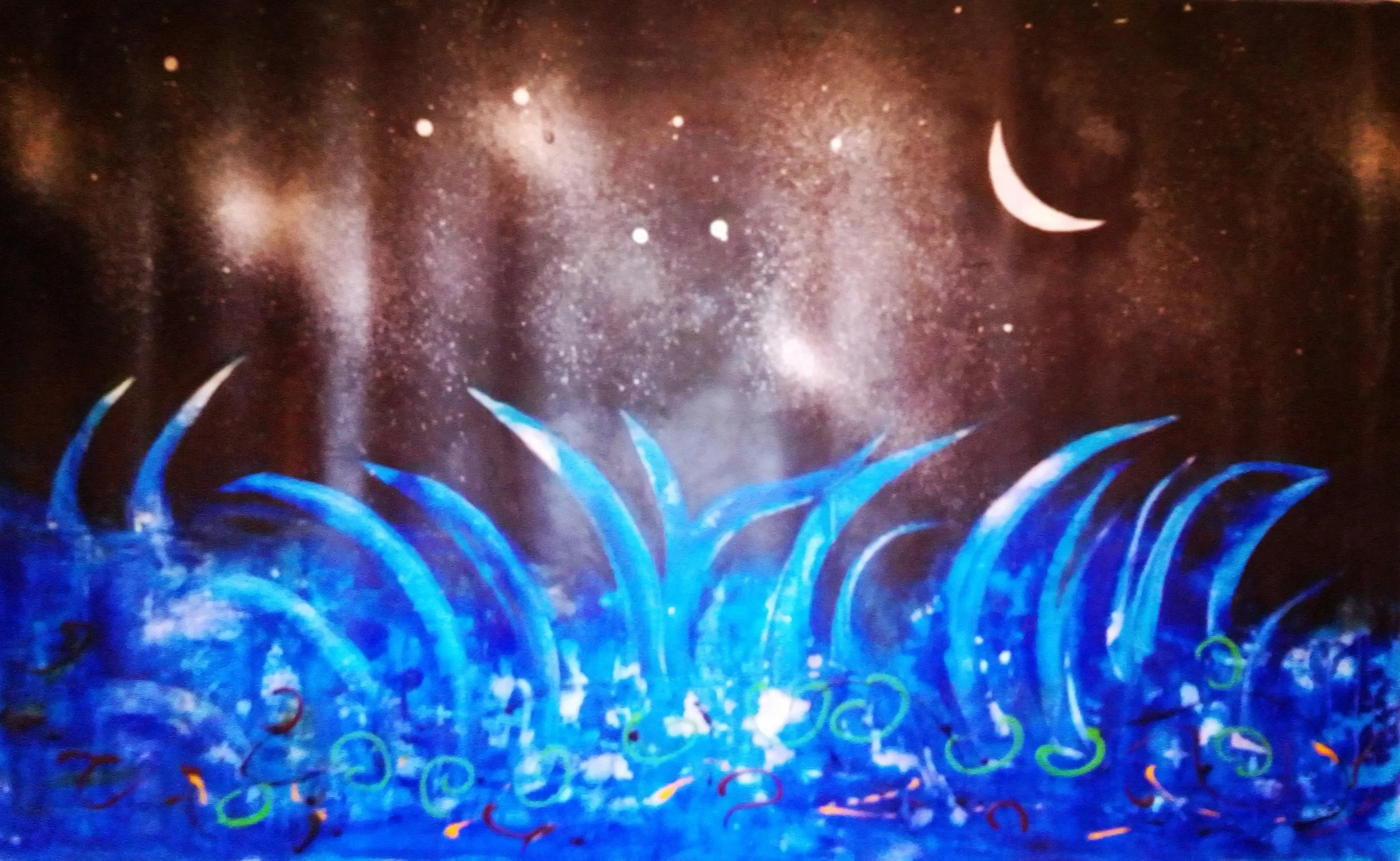 Notte stellata-154×92 cm enamel and acrilic on canvas
