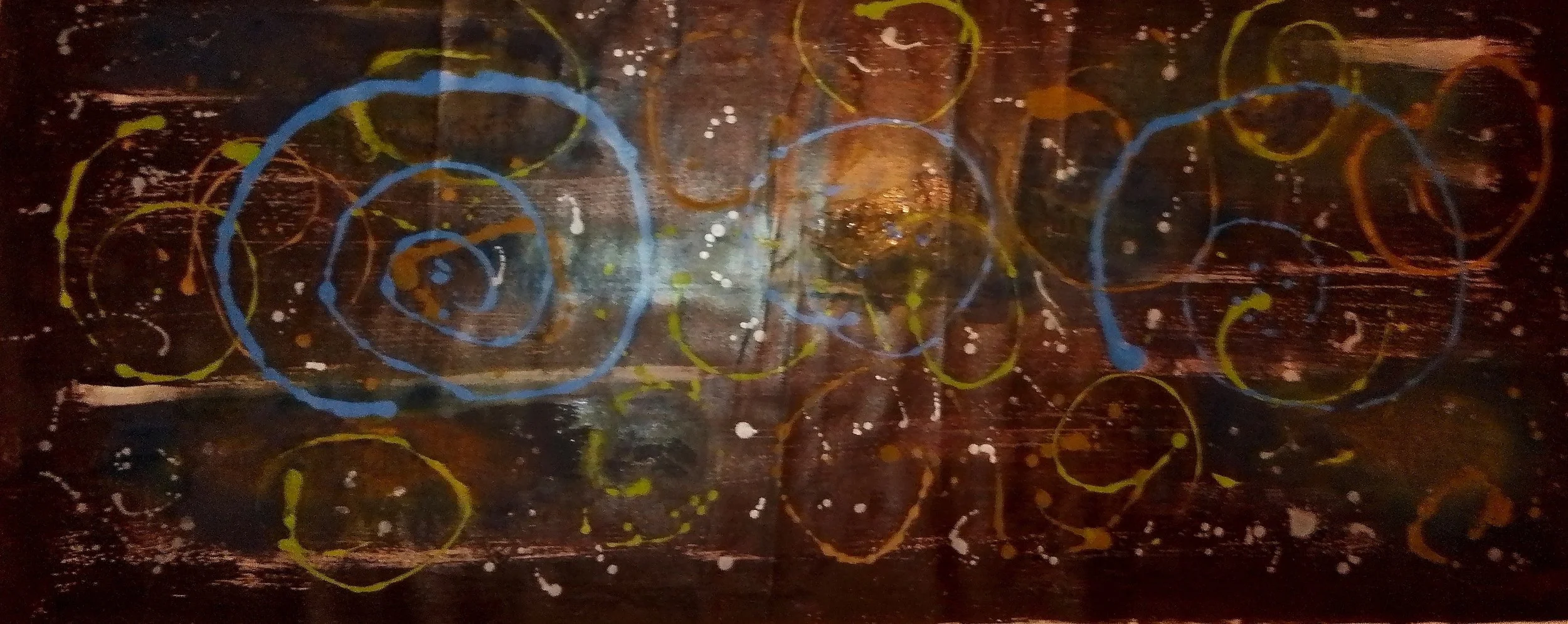 Abstract space- 152×65 acrylic on canvas