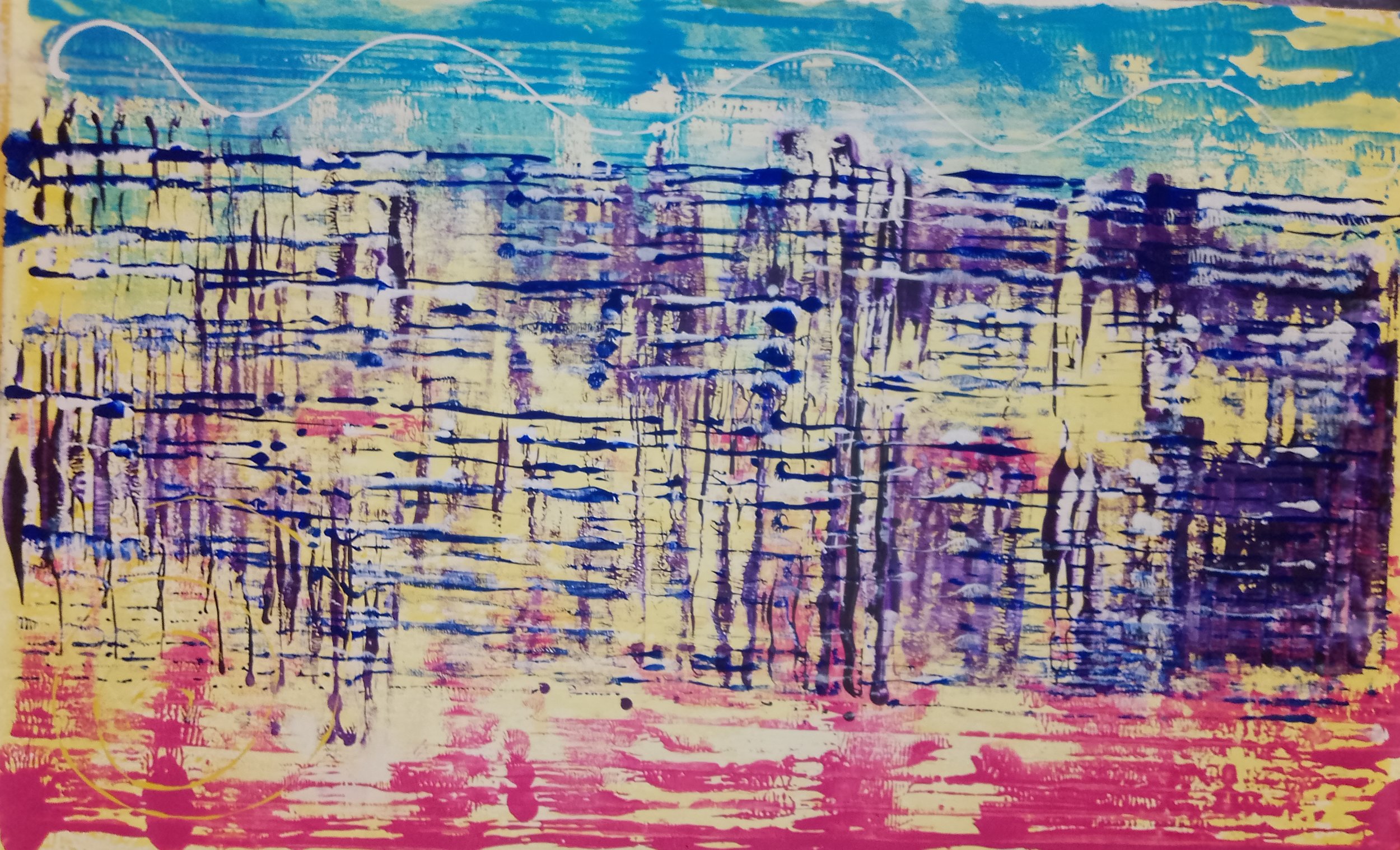 Abstract 74 - 50×94 cm acrylic on canvas- 2024