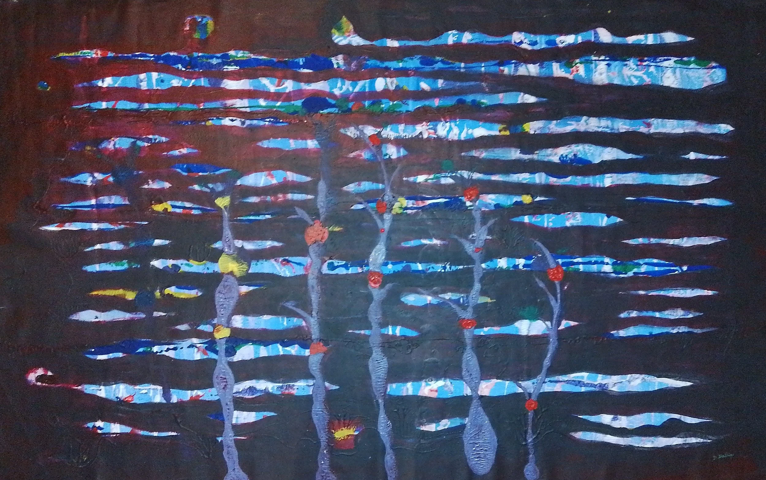 Night approaching in the land of God- 100×42 cm acrilic on canvas