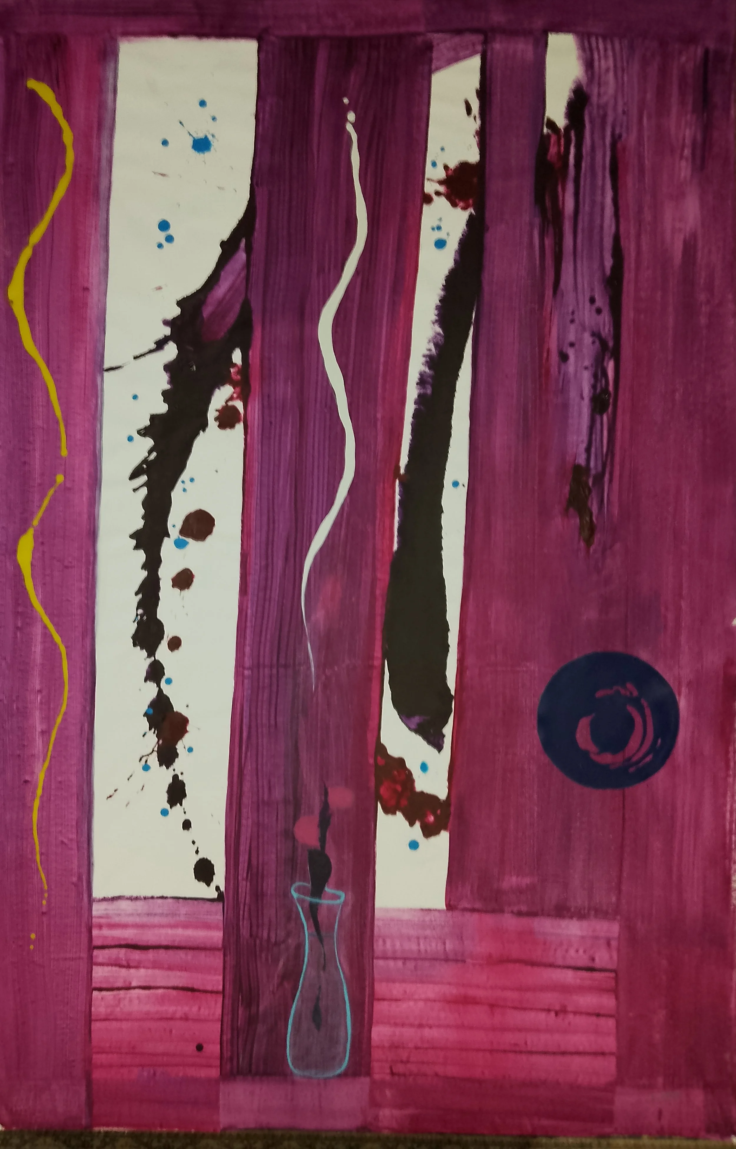 In solitude live joyously, quite your mind on the supreme Lord (Adi shankara) 154×94 cm acrylic on canvas