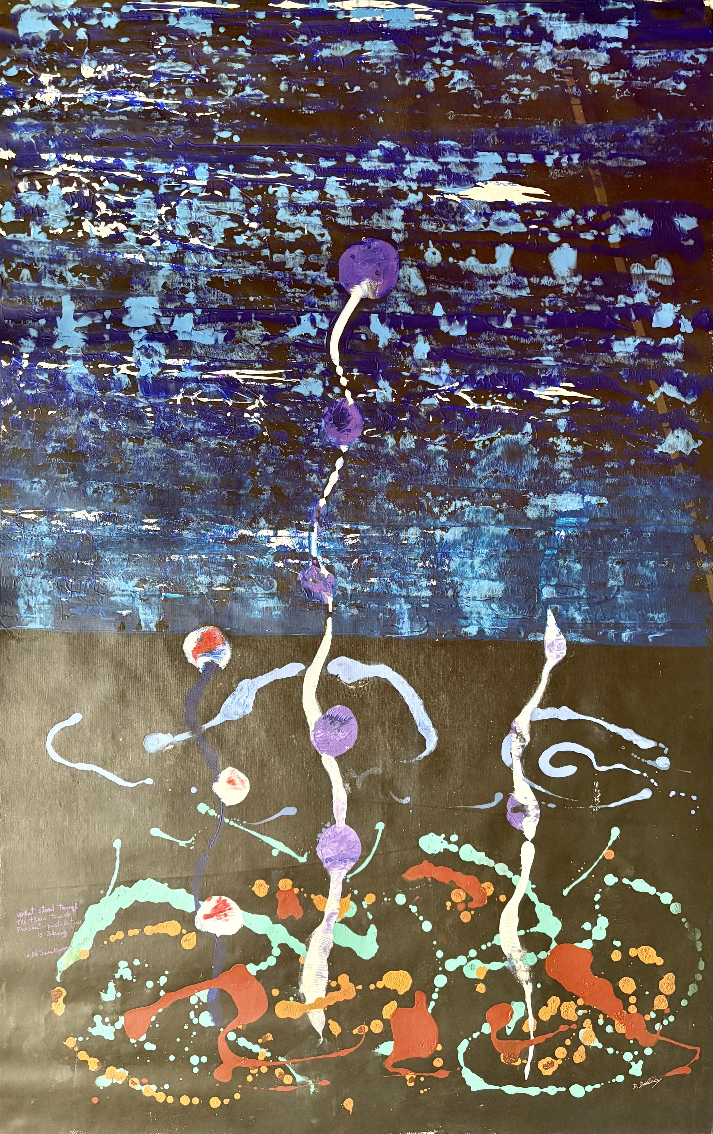 "What stands through the three times present - past - future is being" Adi Shankara 154cm x 97