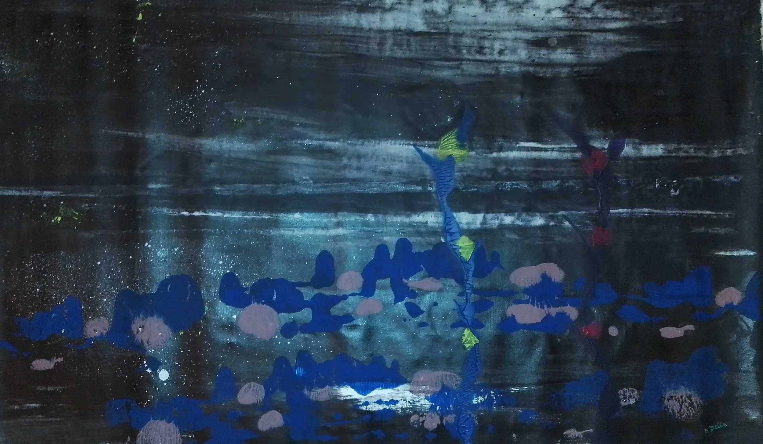 Night landscape- 110×97 cm acrilic on canvas