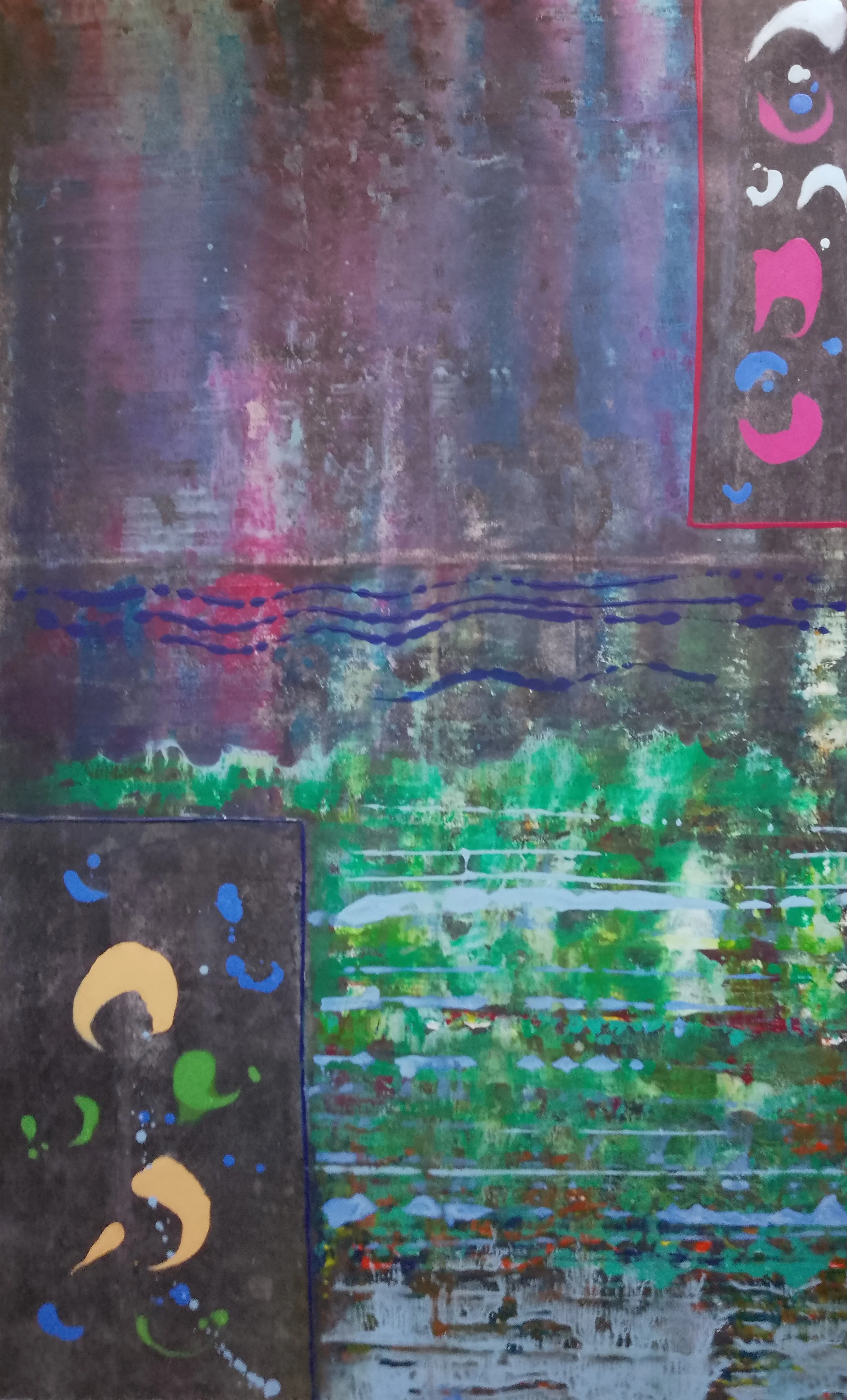 Evening landscape- 158×96. m acrylic on canvas