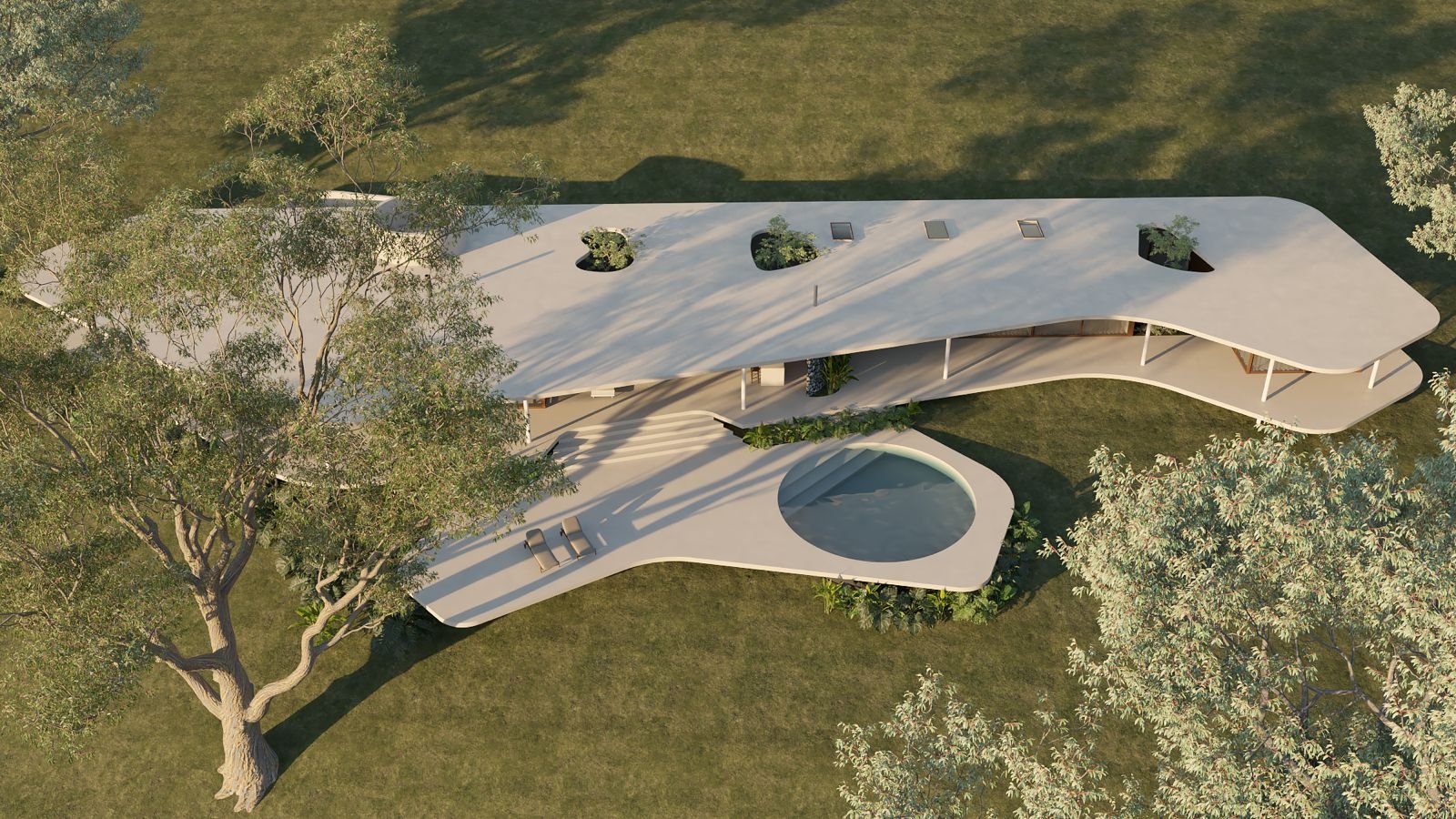 Vista aérea da Casa Taipa