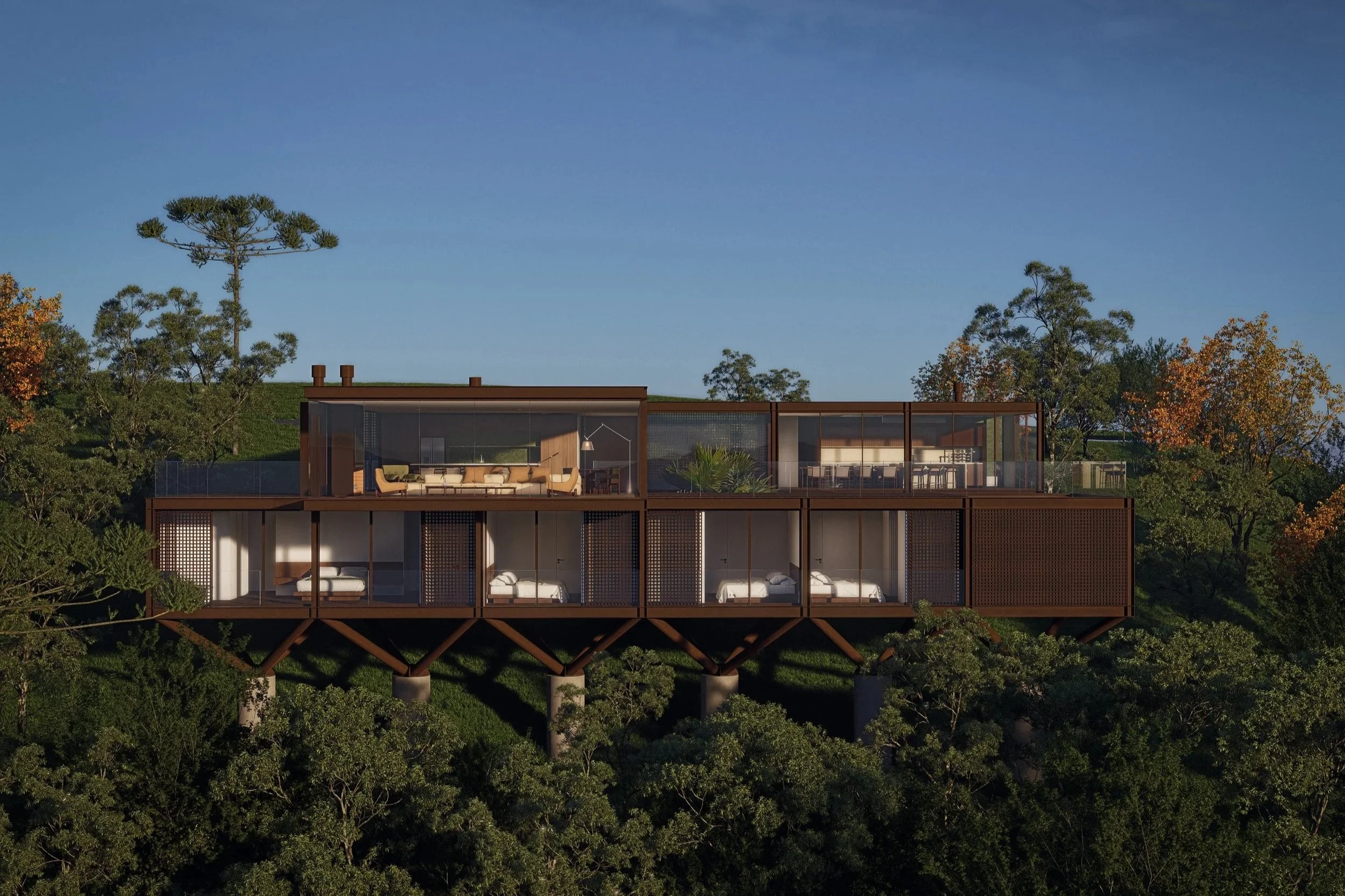 Imagem externa frontal da Casa Panorâmica