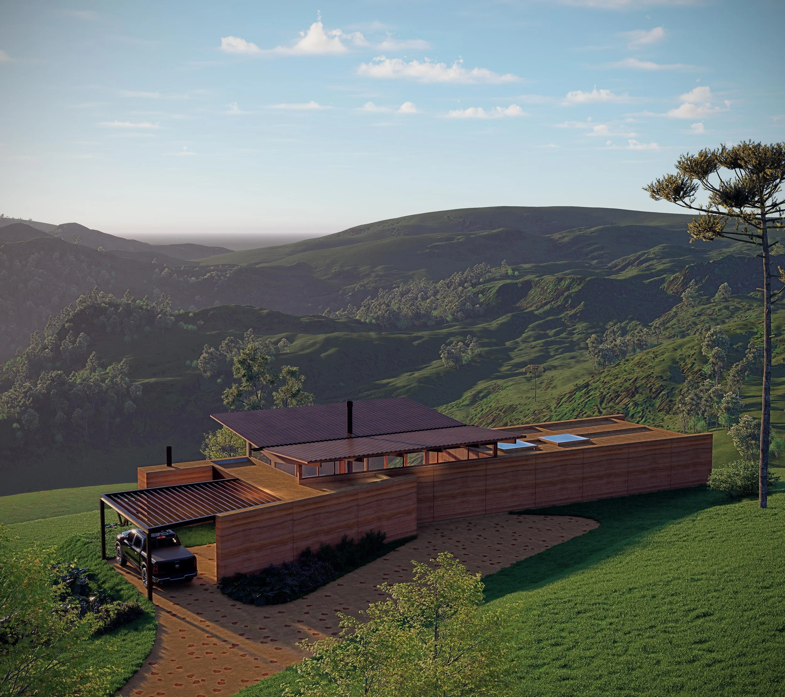 Vista aérea da Casa Taipa