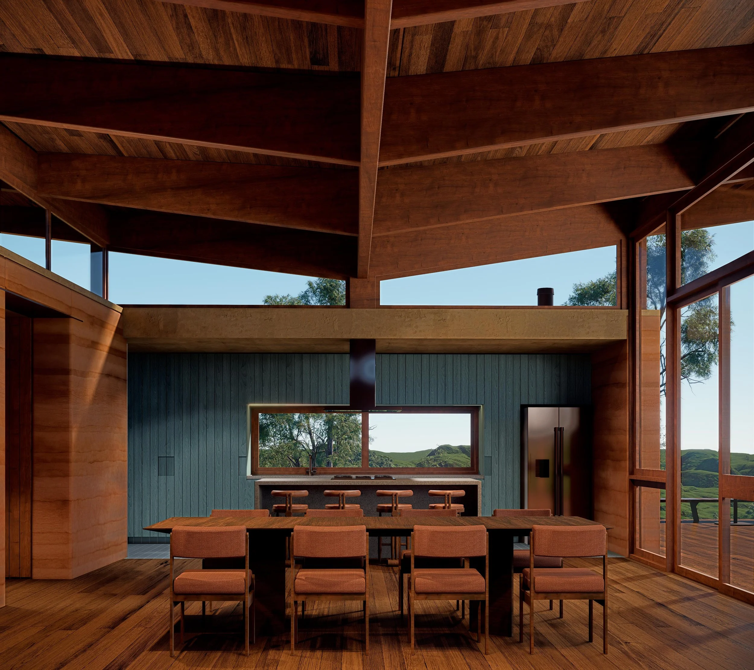 Cozinha e sala de jantar da Casa Taipa