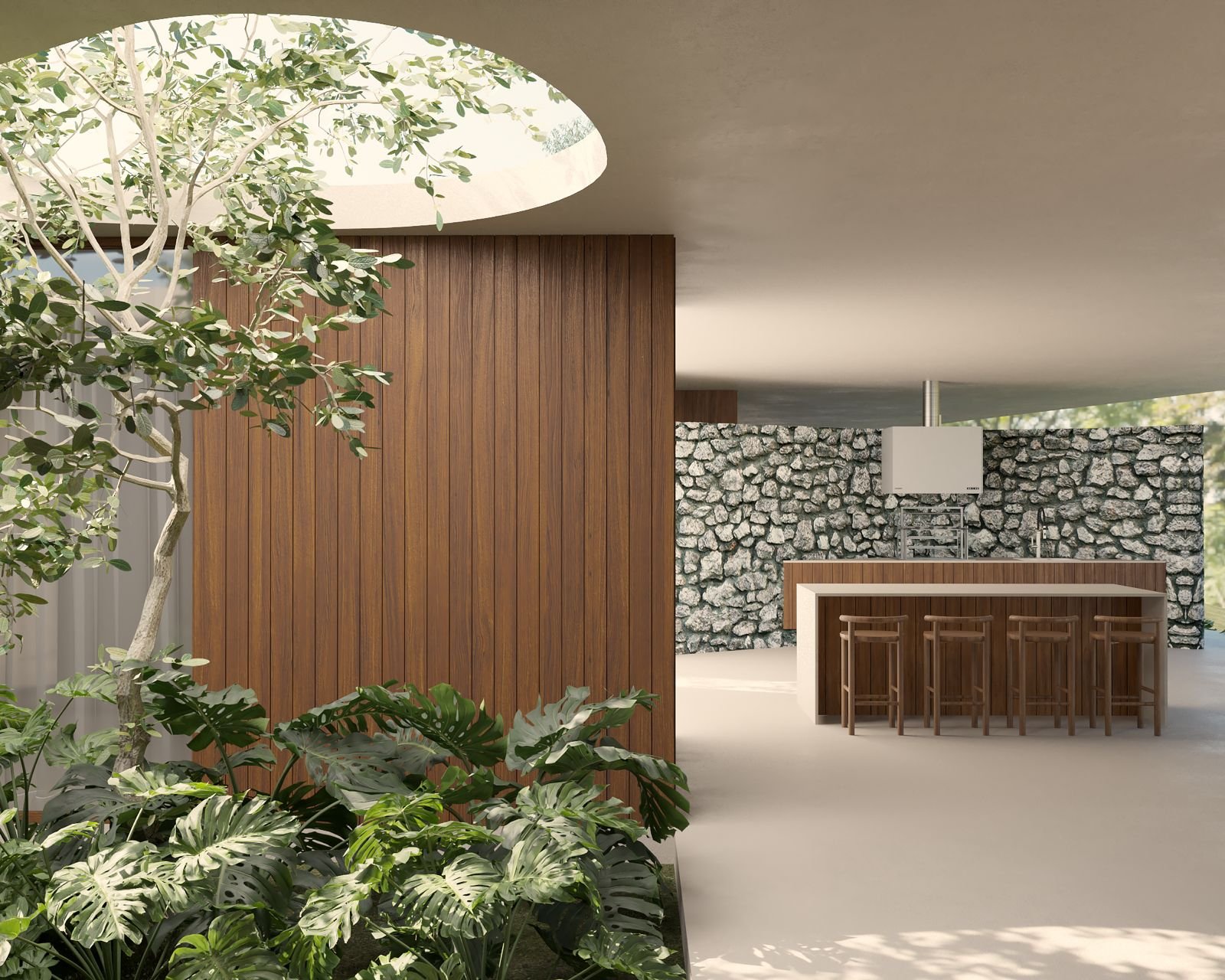 Cozinha e sala de jantar da Casa Taipa