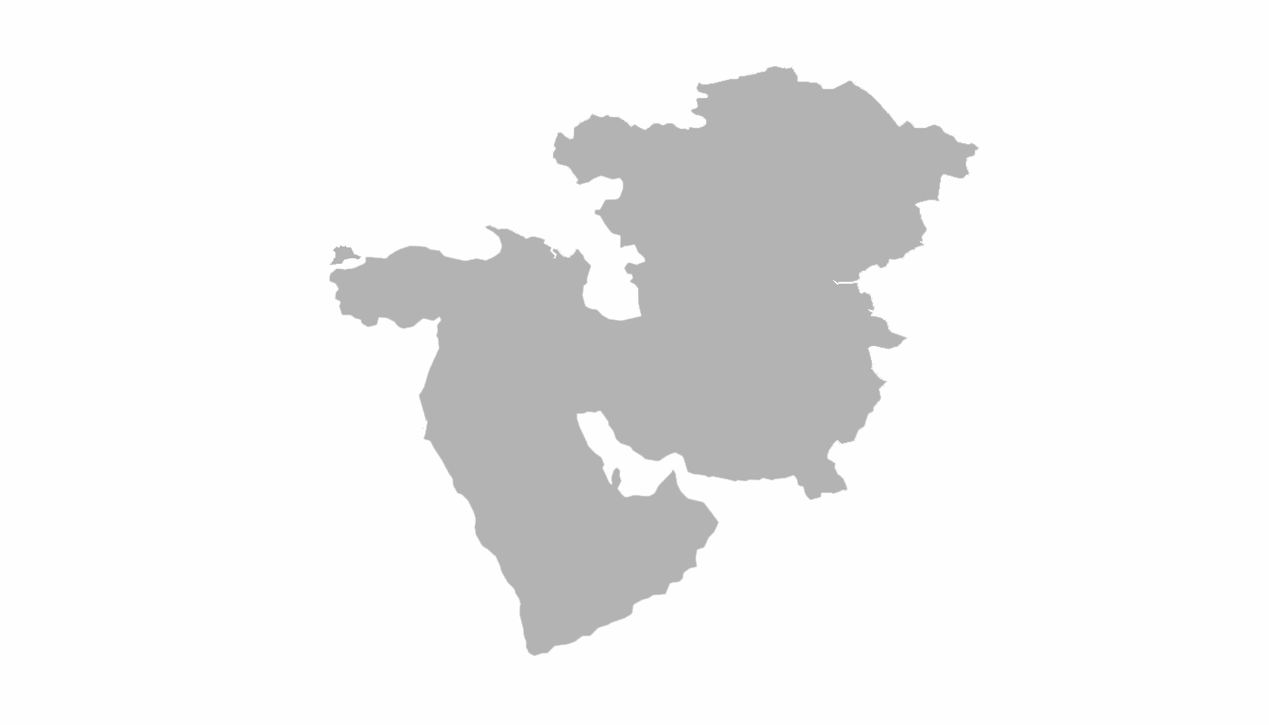 Gray silhouette map of Saudi Arabia and neighboring countries.