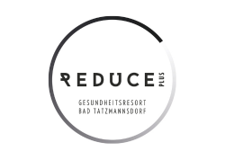 Logo mit dem Text 'REDUCE Plus Gesundheitsresort Bad Tatzmannsdorf' in einem Kreis