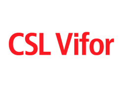 Logo mit rotem Text 'CSL Vifor' auf weißem Hintergrund