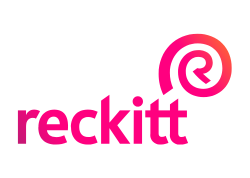 Reckitt Logo in Pink mit Firmenname