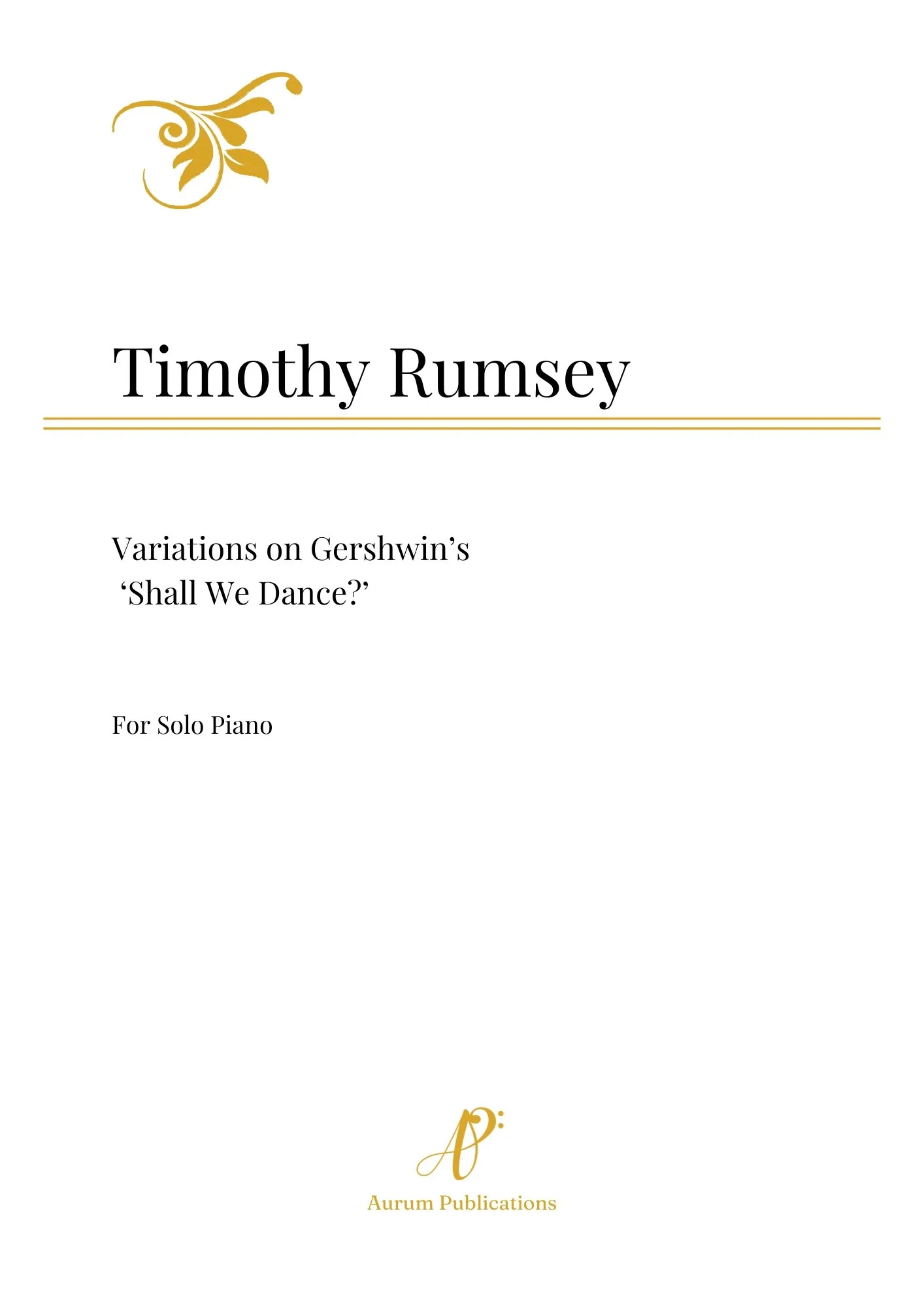 Variations on George Gershwin's 'Shall We Dance?' by Timothy Rumsey - Digital Download