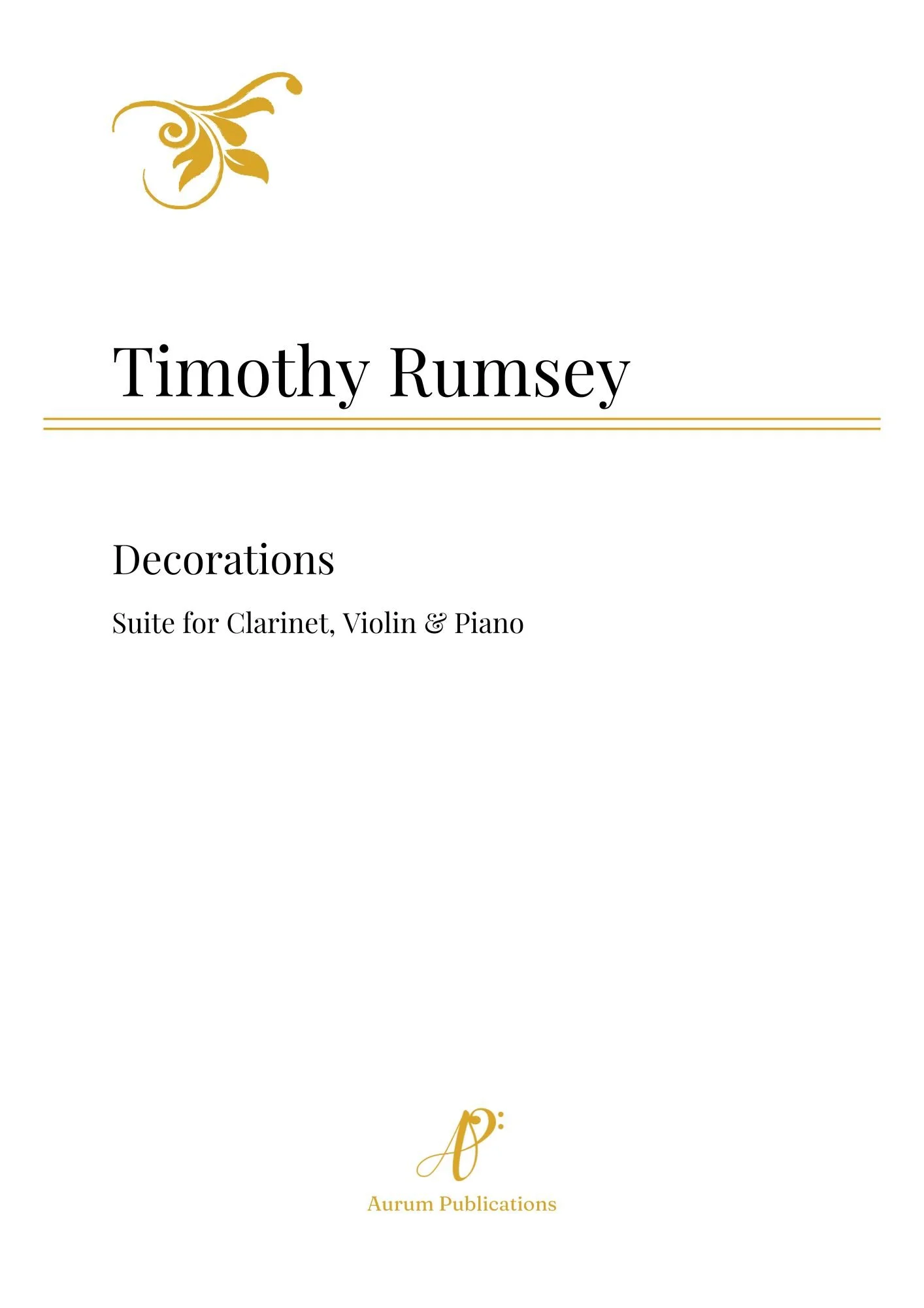 Decorations by Timothy Rumsey - Printed Score