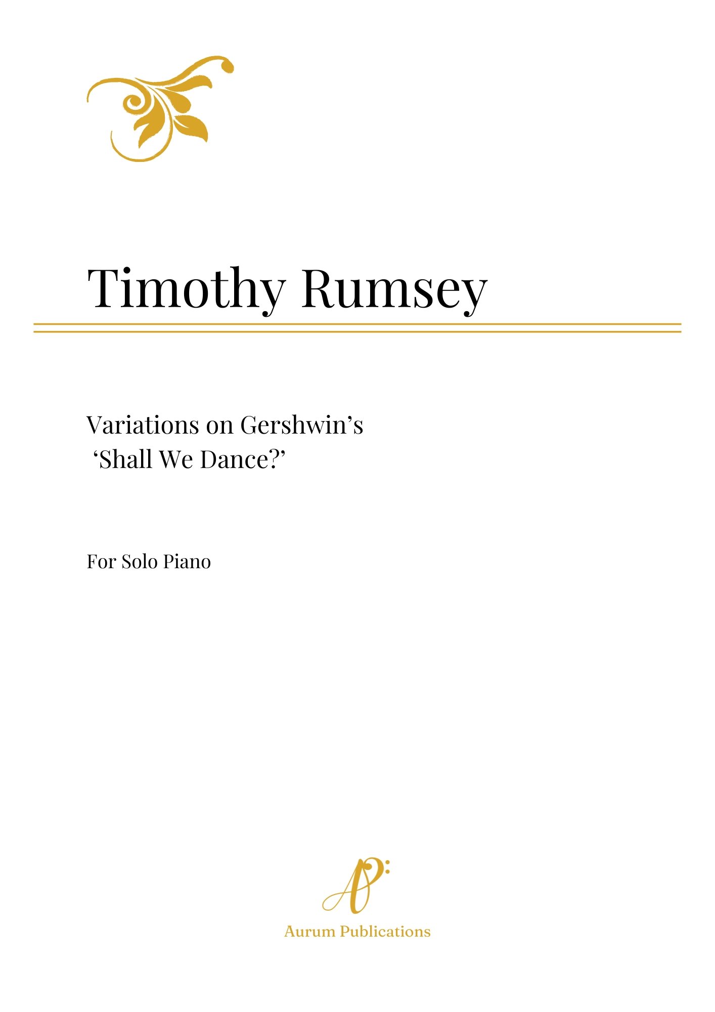 Variations on Gershwin's 'Shall We Dance?' by Timothy Rumsey - Printed Score