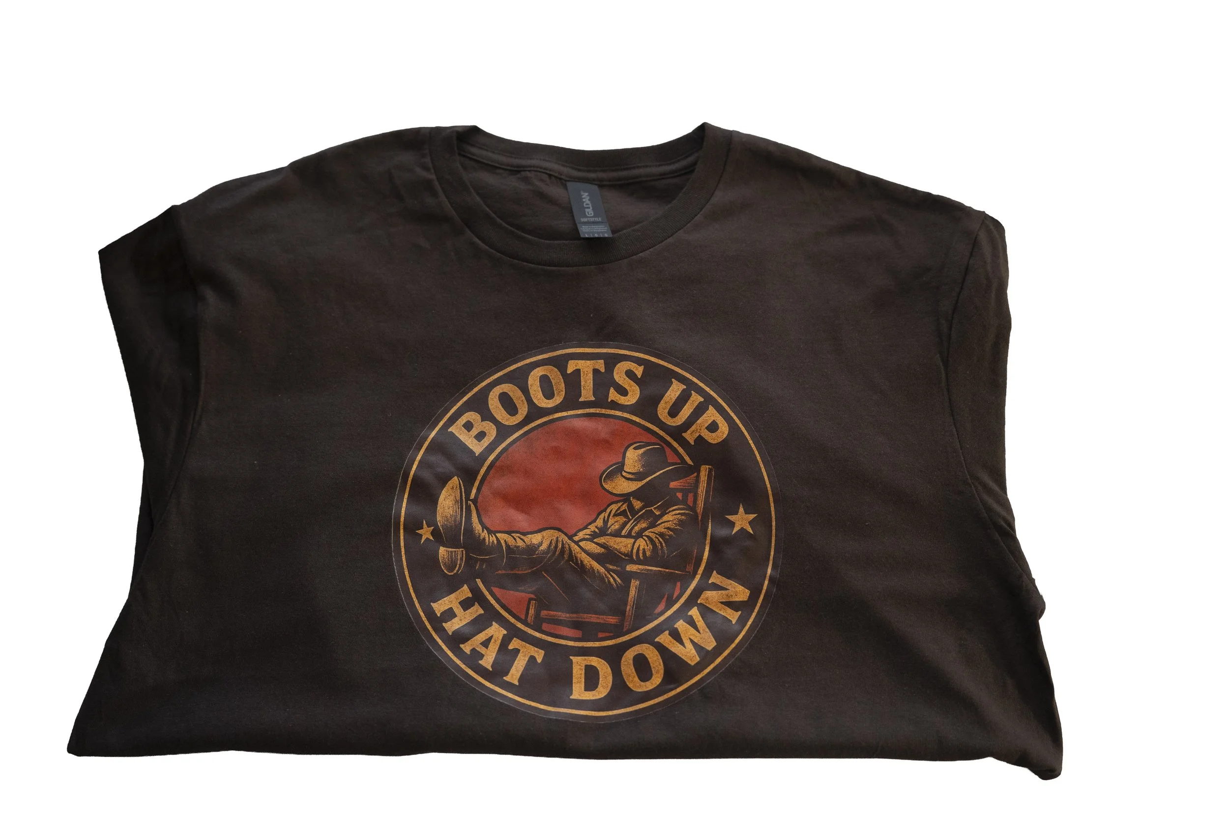 Boots Up, Hat Down – Core Logo T-Shirt Chocolate Brown