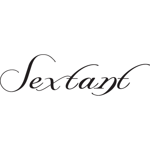 Stylized black text displaying the words 'sextant' with a decorative font.