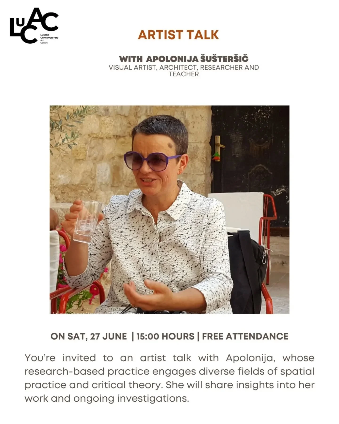 Artist talk with Apolonija Šušteršič