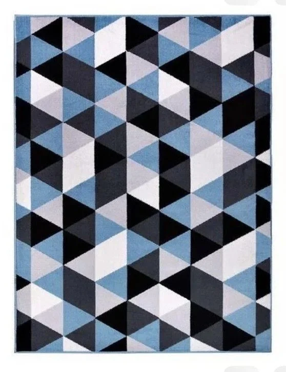 Tapete Belga Geométrica Azul Claro 2,50x3,00m