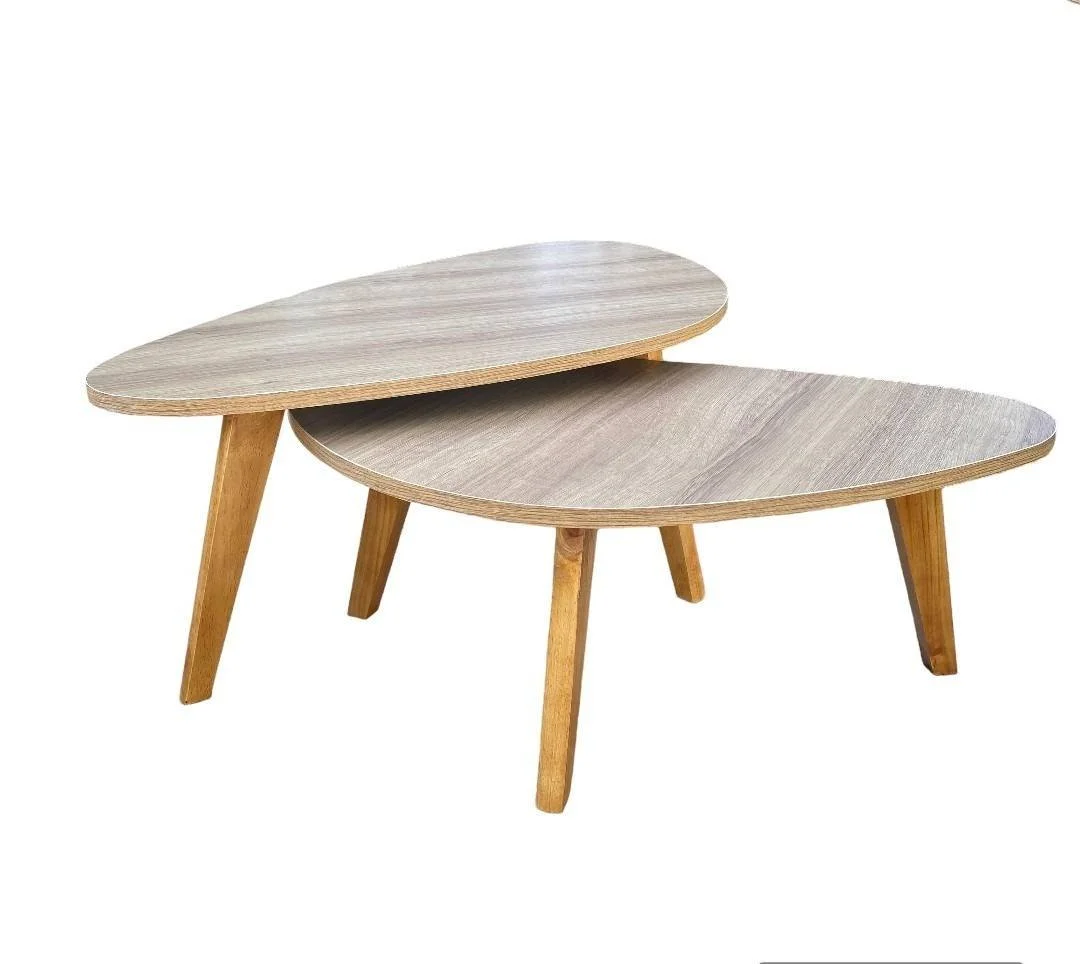 Conjunto de Mesa de Centro Orgânica Nogueira