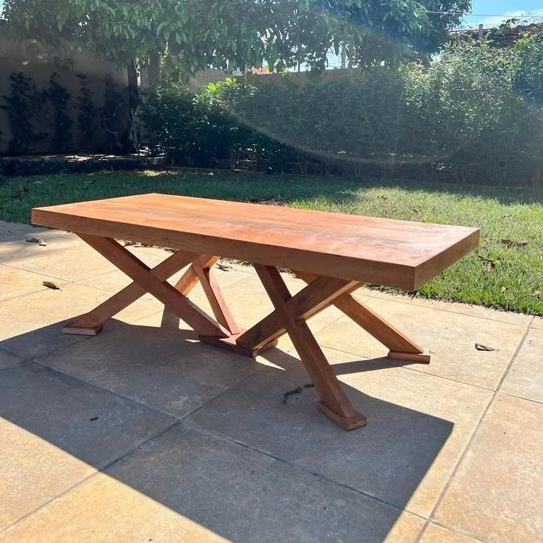 Mesa de Centro Retangular com Pés em X