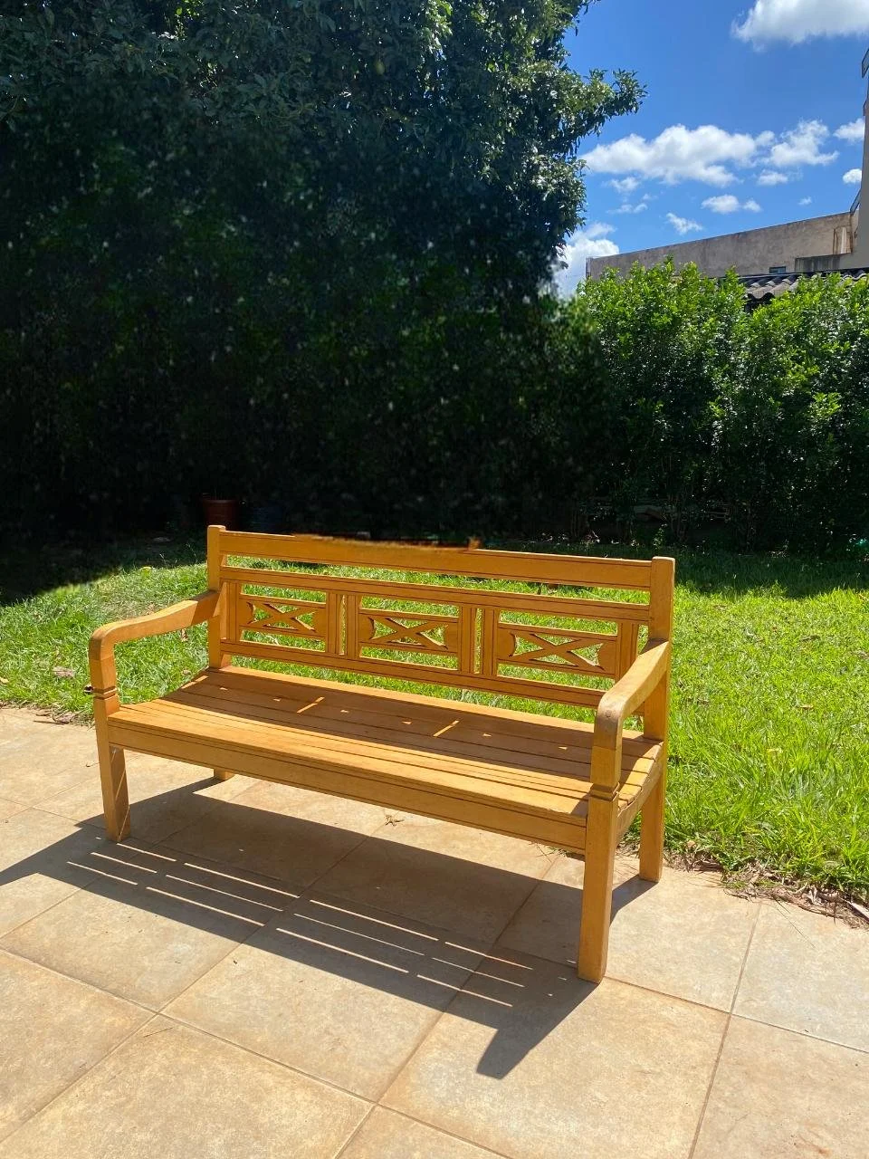 Banco de Madeira de Demolição de 3 lugares (claro)