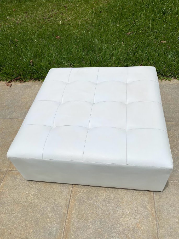 Puff quadrado grande branco