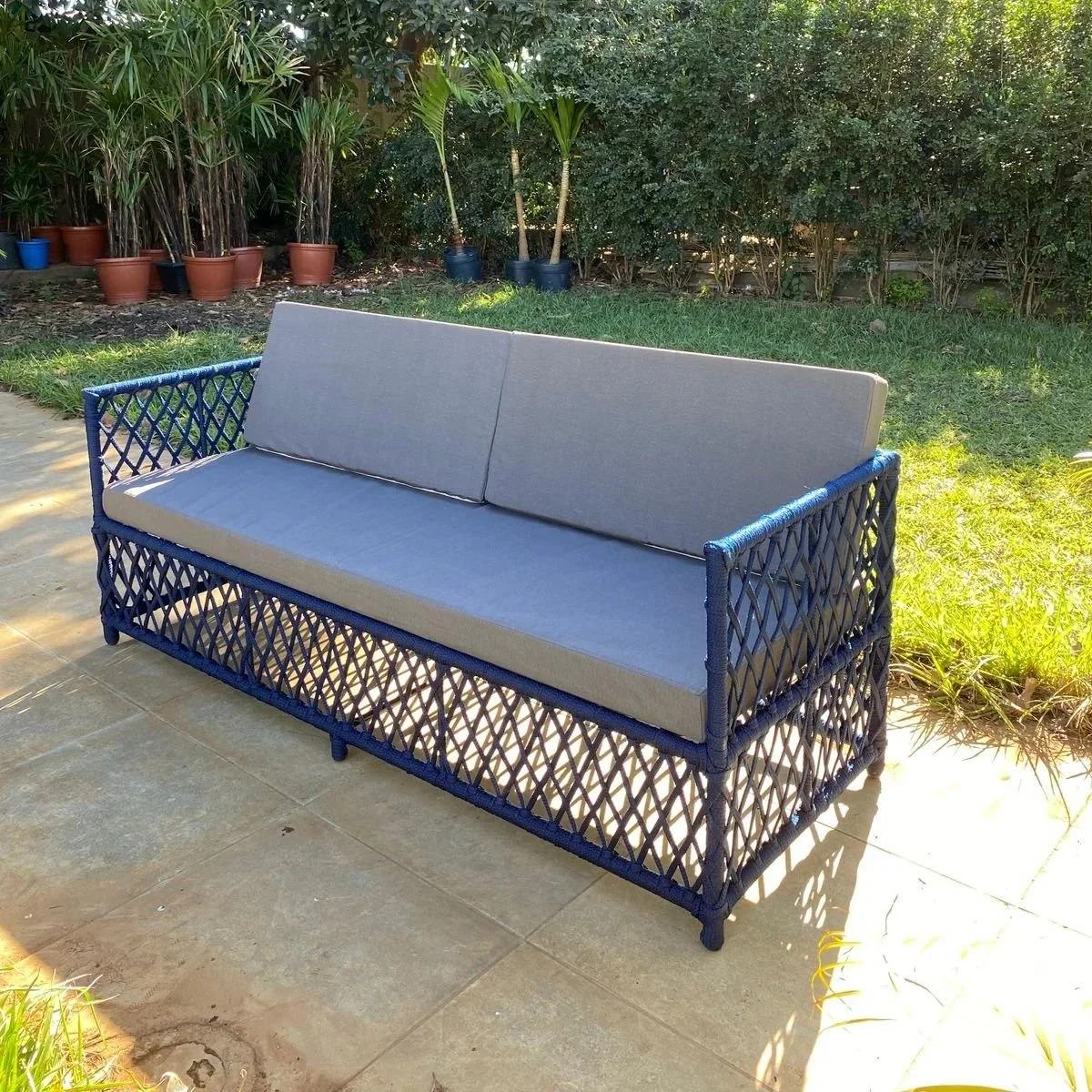 Sofá Corda Náutica 3 Lugares (Cores Variadas)