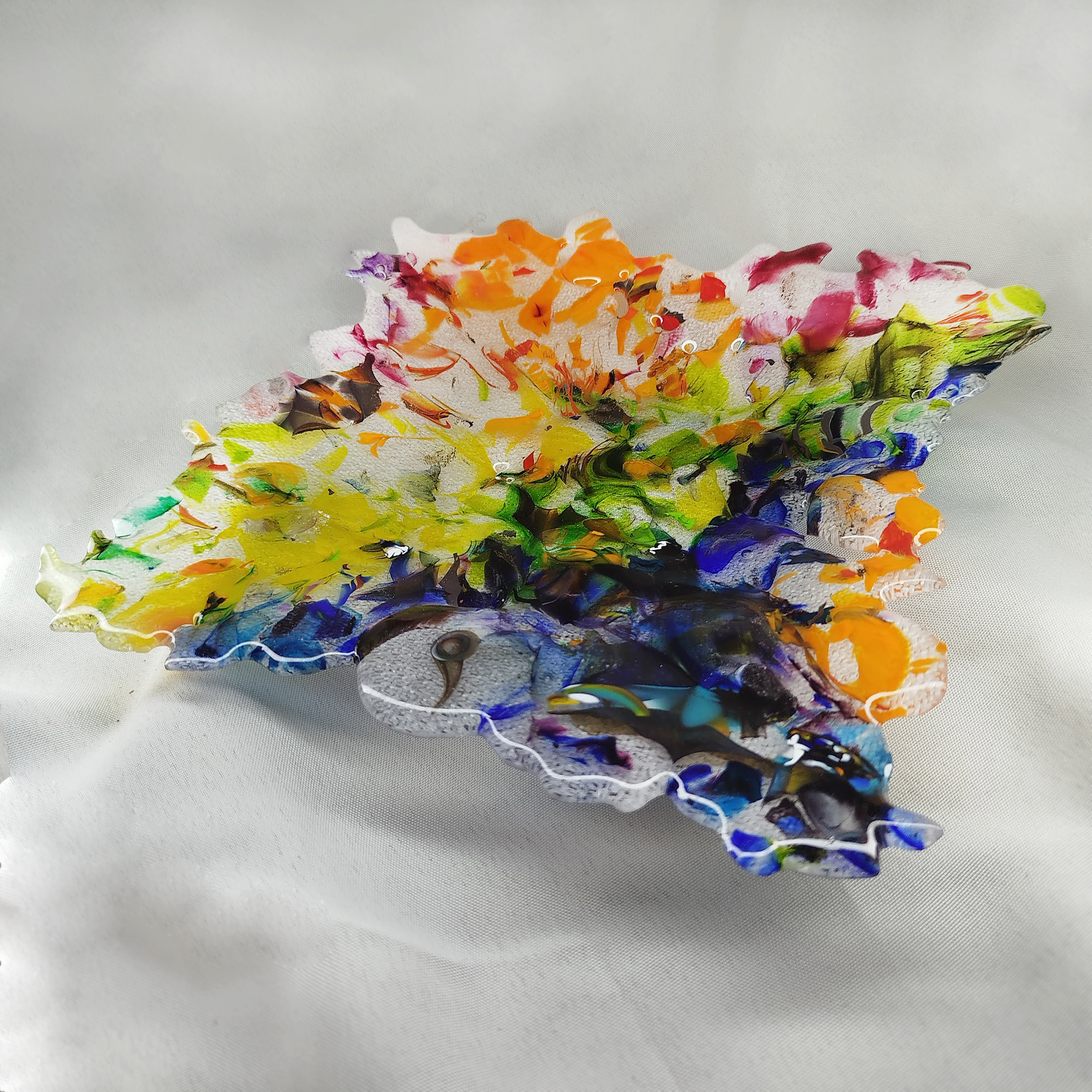 'Little Explosion' Fused Glass Art Dish