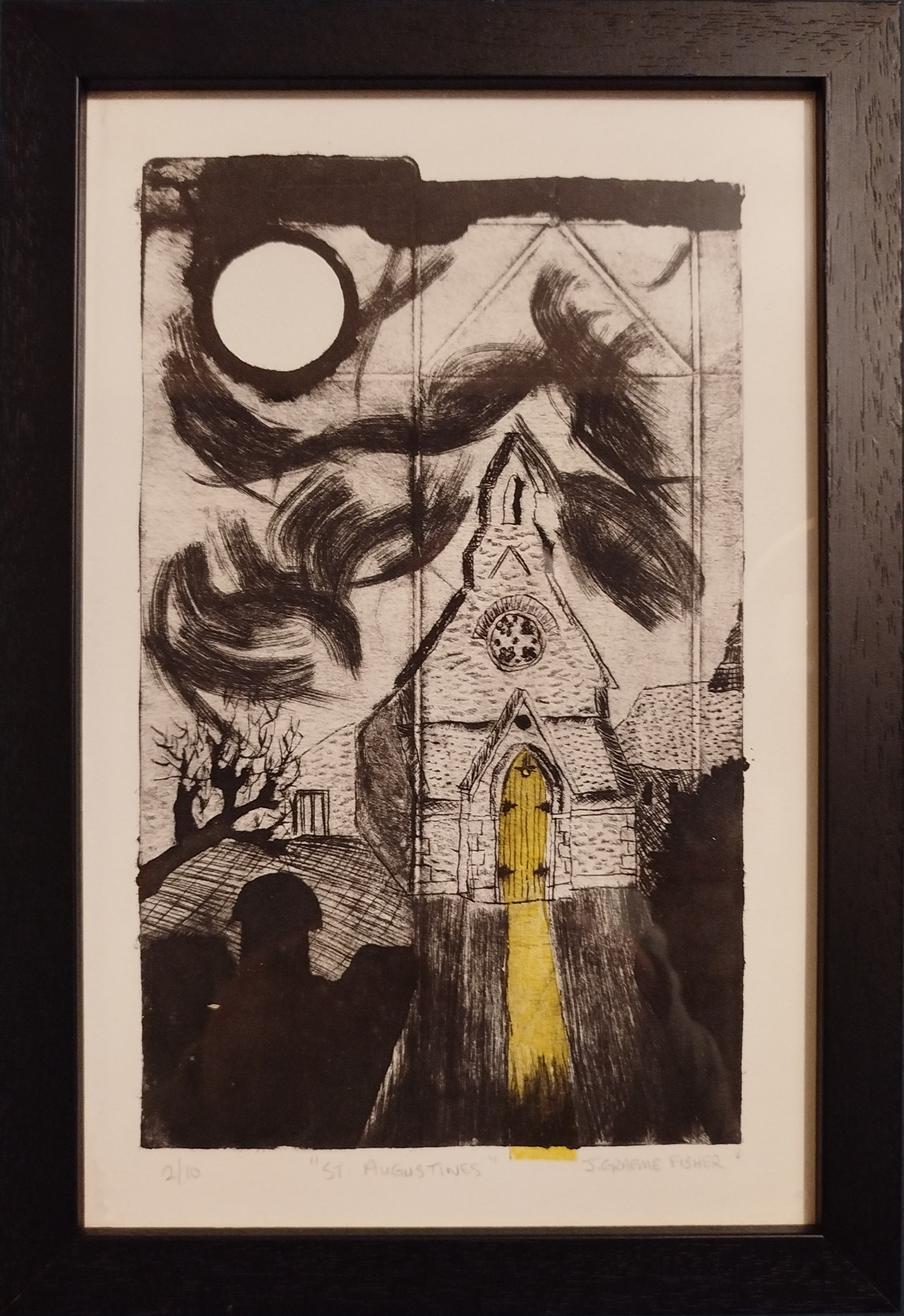 'St Augustine's' - Limited Edition Intaglio Print with Chine-collé - Framed