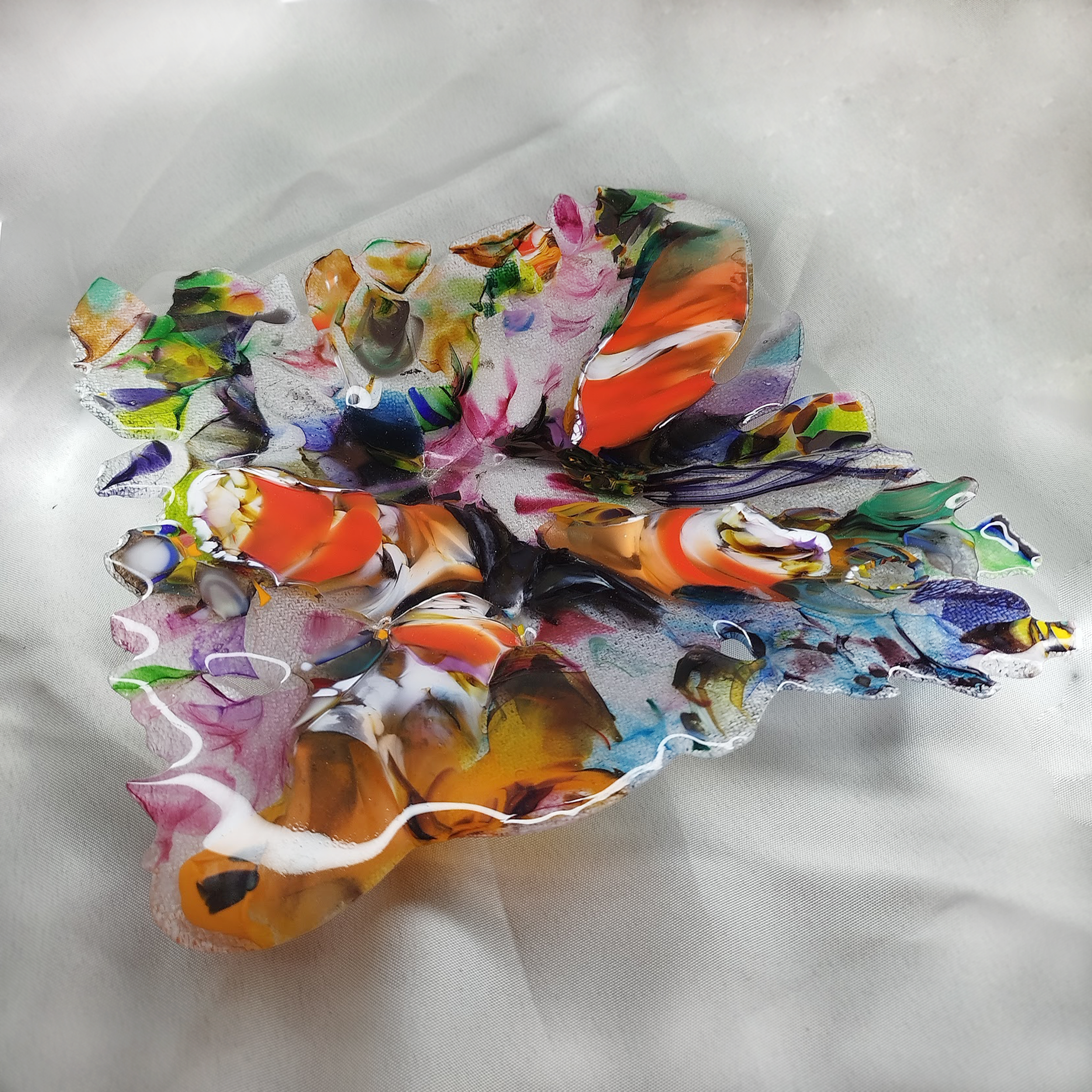 'Koi' Handmade Fused Glass Art Dish