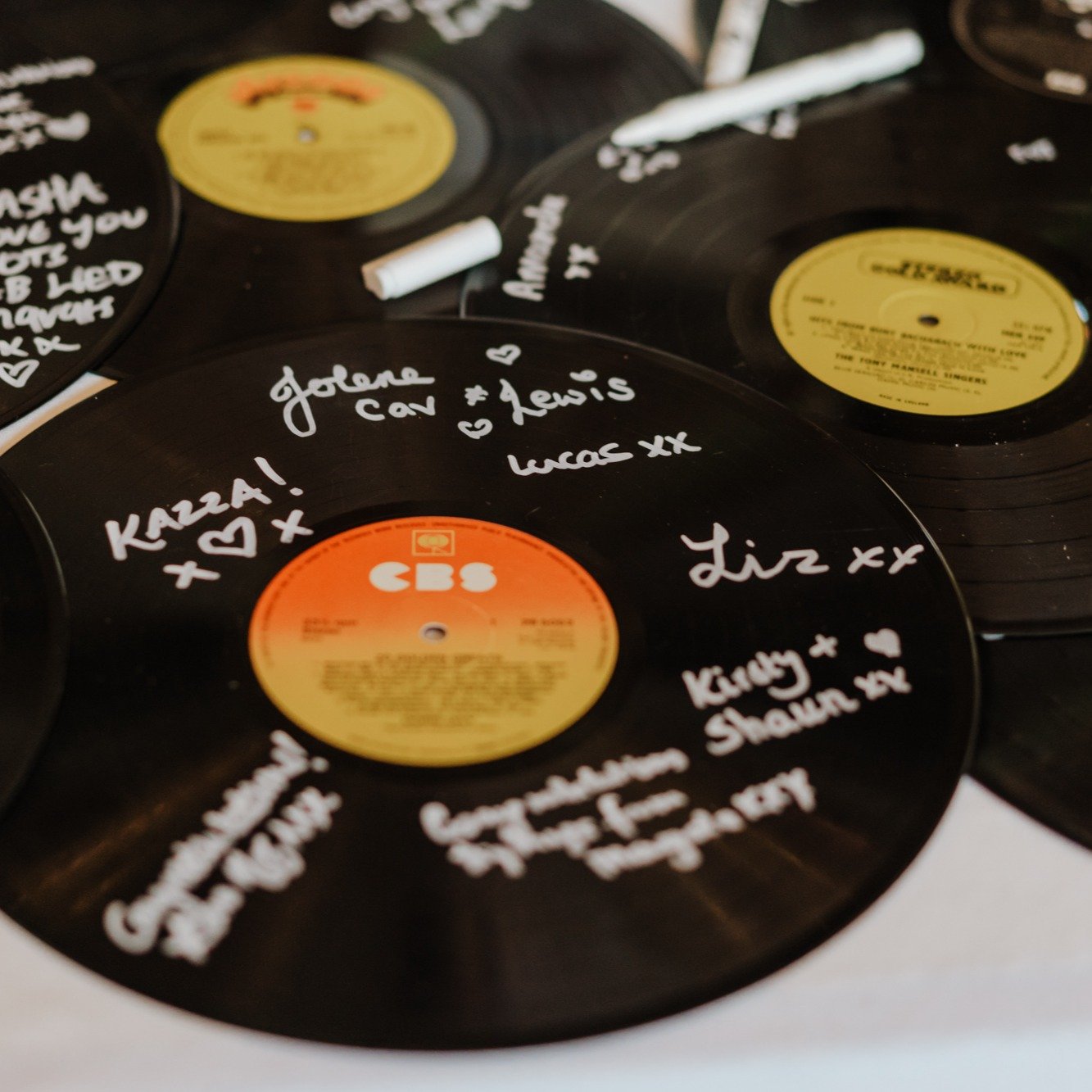 Whats the coolest guest book you seen at a wedding, for me this is it! I absolutely LOVE the vinyl and I do wonder what they did with them all?