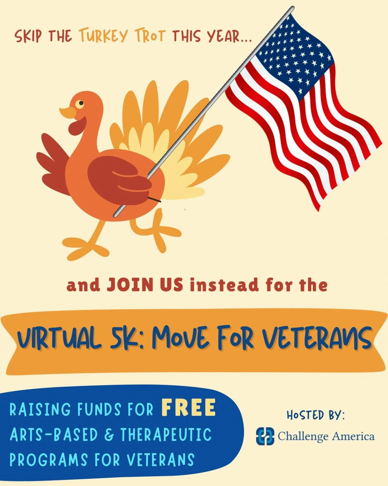 Instead of a Turkey Trot this year&hellip; will you consider joining our efforts to raise funds for Veterans?? It&rsquo;s $60 and you get a tshirt and bib! Grab your friends and have them do it too!! 

Link in bio to register