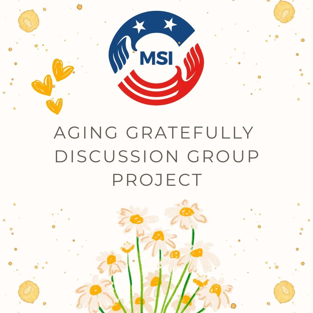 ✨ We have a very special live event happening today in the Military Sisterhood Initiative!

Join us for the Aging Gratefully Discussion Group today at 4:30 PM Eastern on Zoom.

This gathering will be facilitated by Challenge America Music Therapist, 
