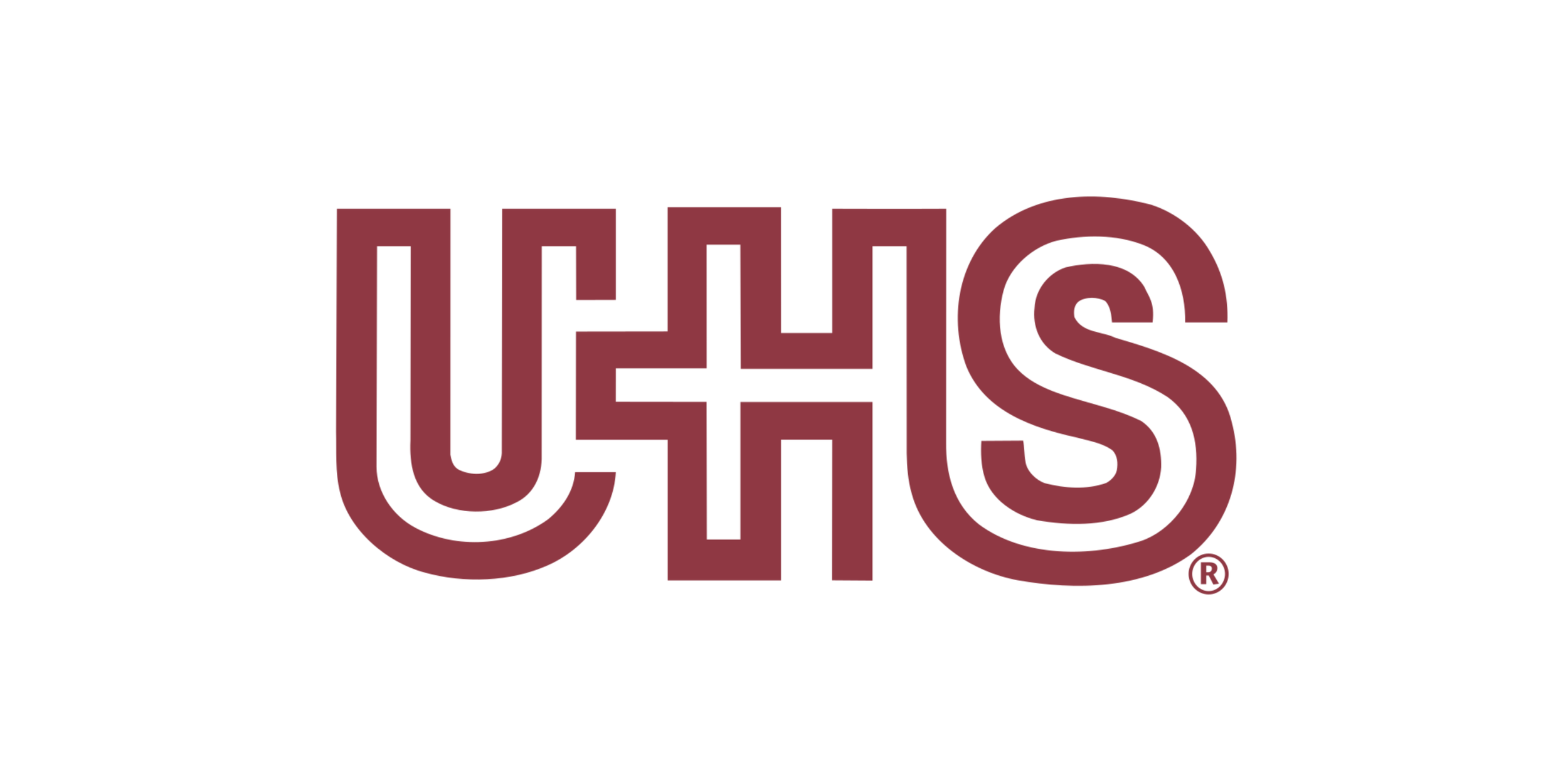 The logo of the University of Hawai'i System, displaying the word 'UH System' in maroon letters with a white outline on a white background.