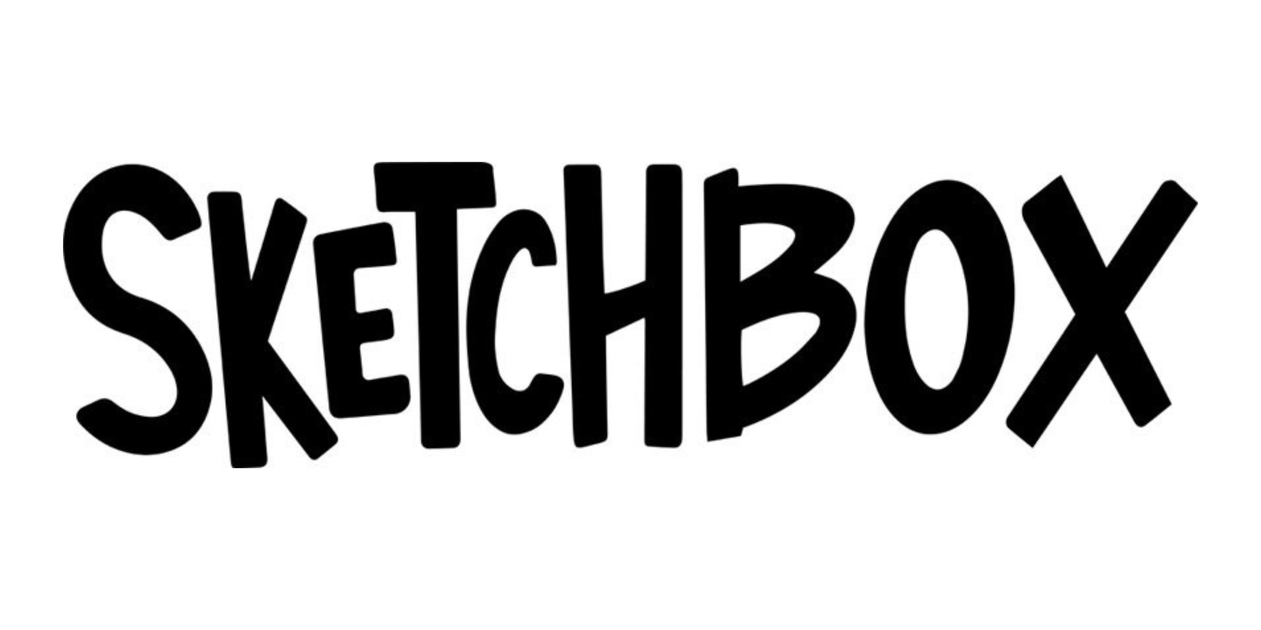 The word 'SKETCHBOX' written in large, black, playful, and irregular font on a white background.