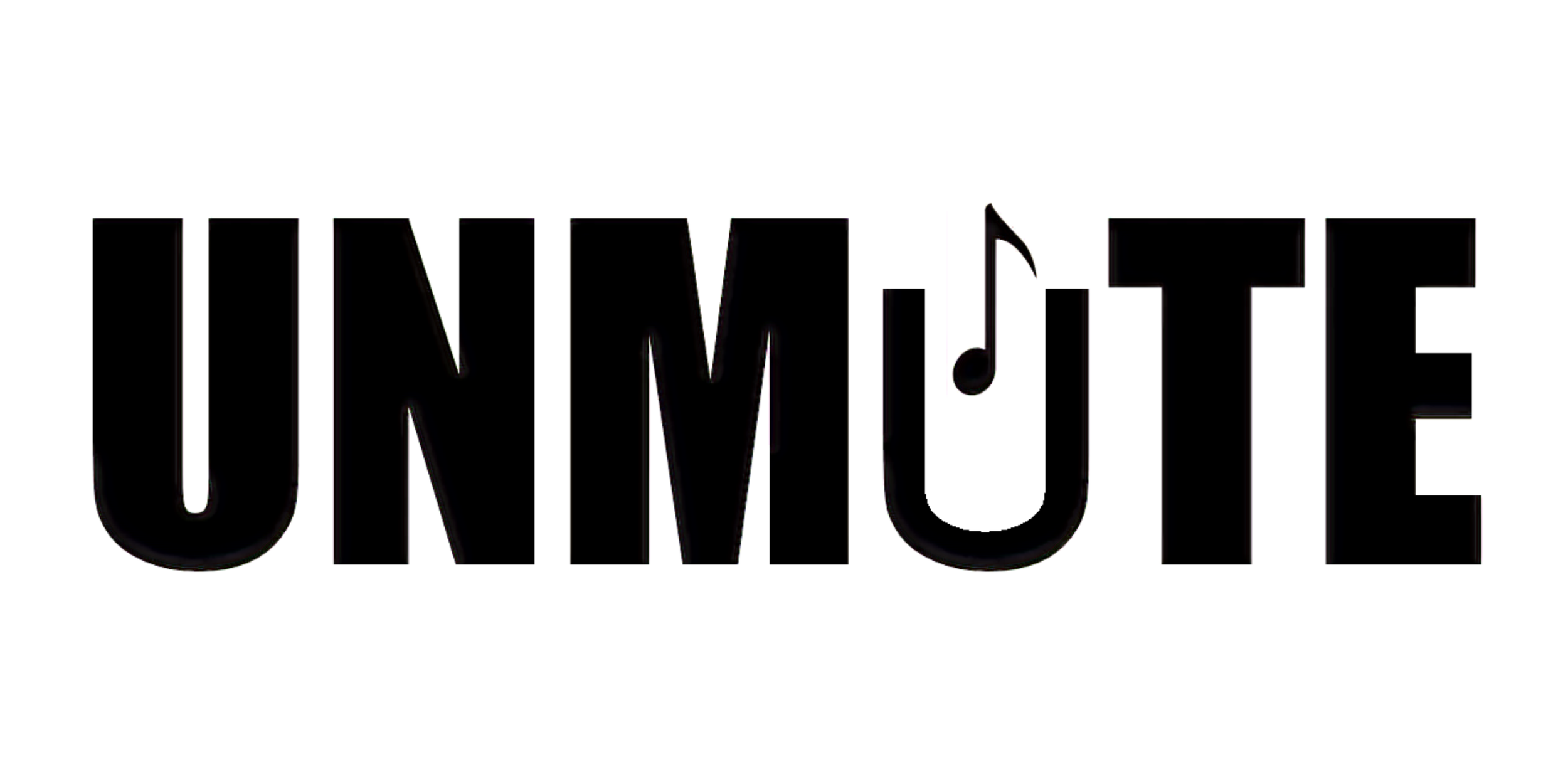 Bold black text spelling 'UNI MUTE' with a musical note positioned inside the letter 'U'.