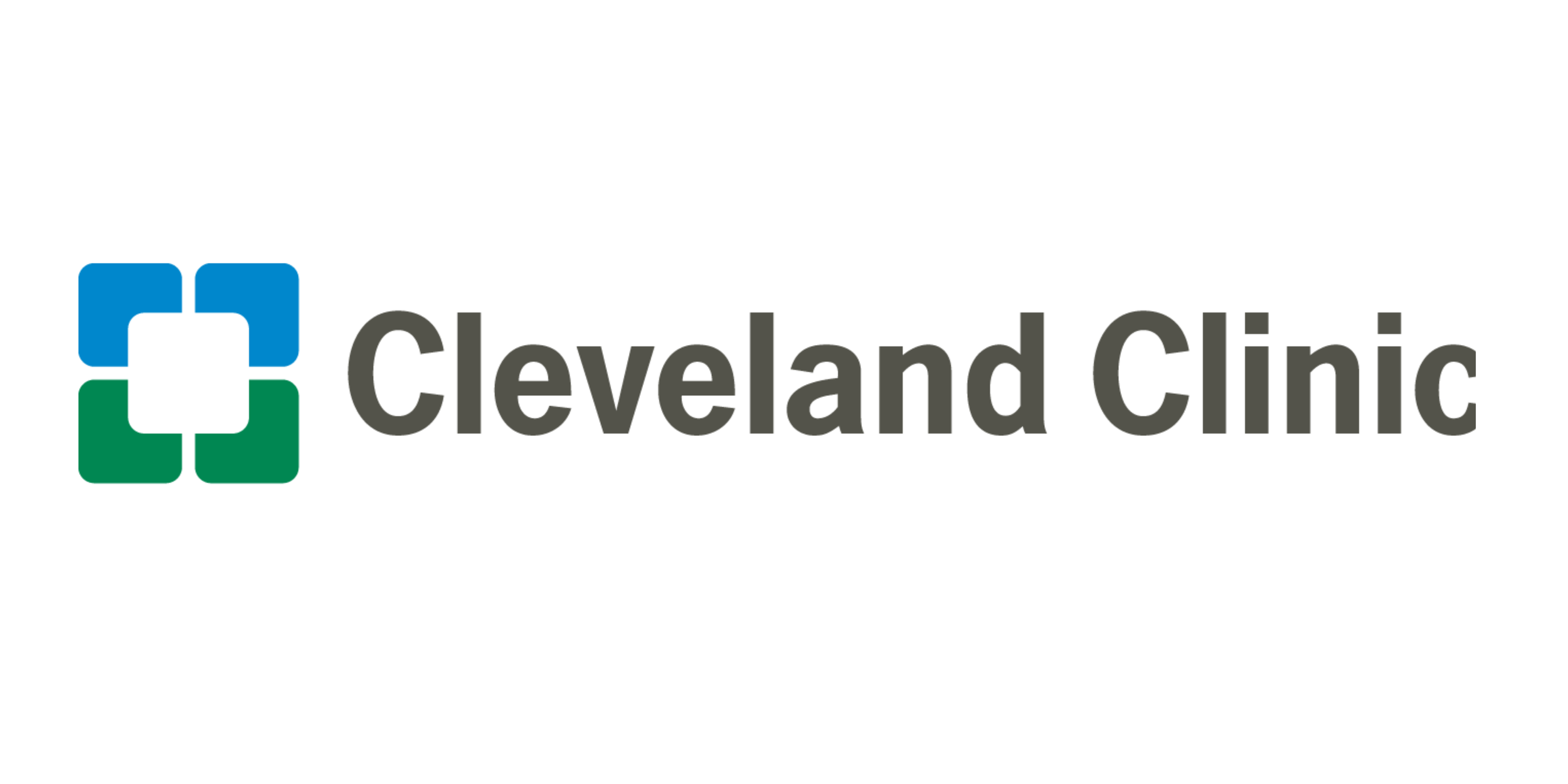 Logo of Cleveland Clinic with a stylized cross in blue and green, accompanied by the text 'Cleveland Clinic' in gray.