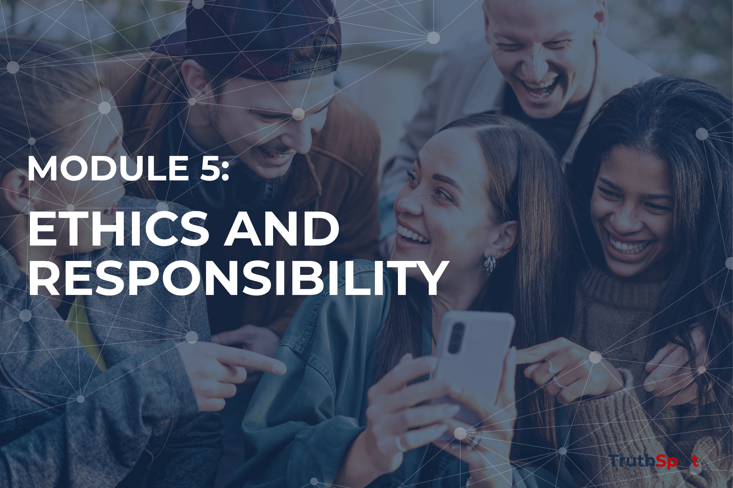 A group of diverse young adults smiling and gathered around a smartphone outdoors, engaging with each other and sharing a laugh.