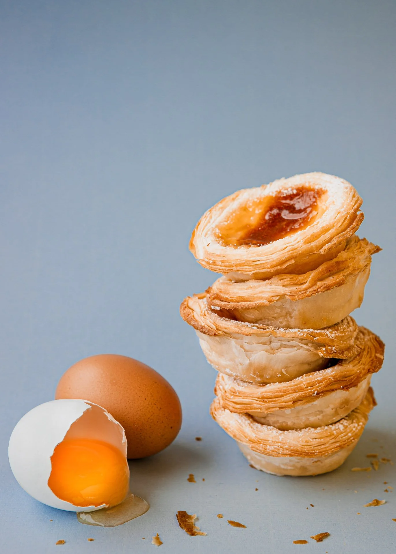 a stack of natas with an eggyolk food photo catherinelewisphotography.jpg