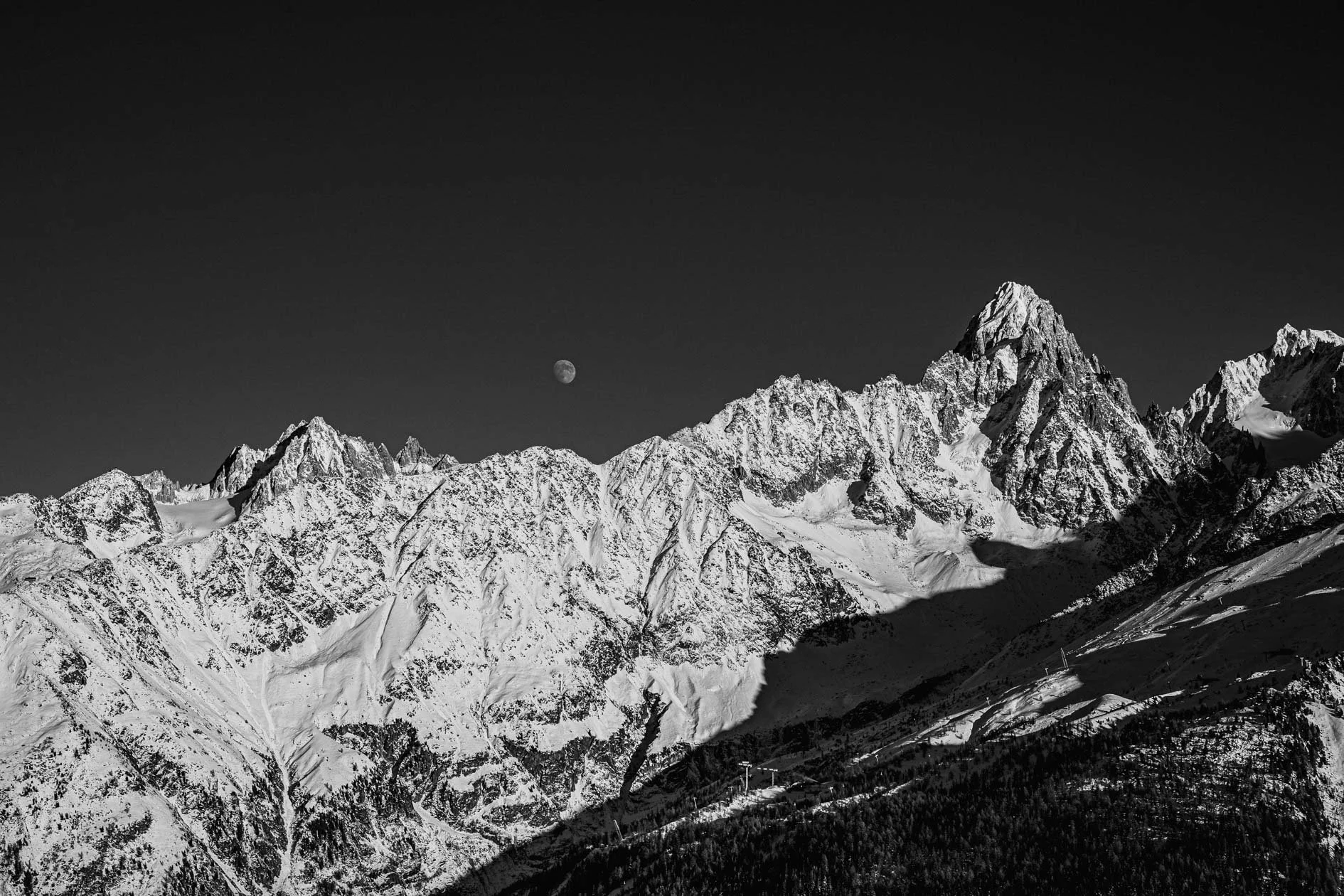 moon rising over les Grand Montets catherine lewis photography.jpg