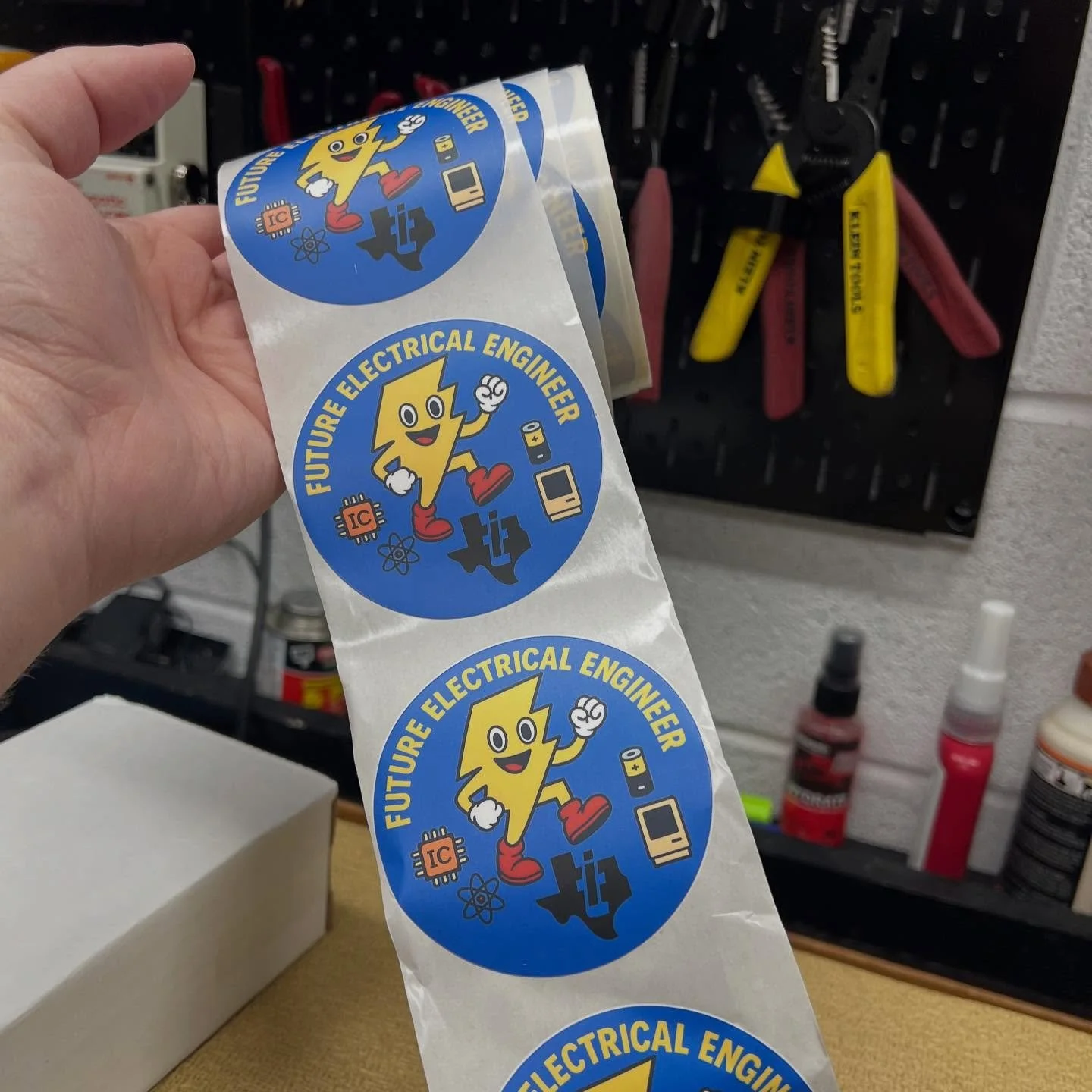 This is my first time going out to STEM fairs to try and spark curiosity about engineering. I made these &ldquo;Future Electrical Engineer&rdquo; stickers to hand out to kids, and I&rsquo;m pretty pumped about it all. 

Have any of you set up at STEM