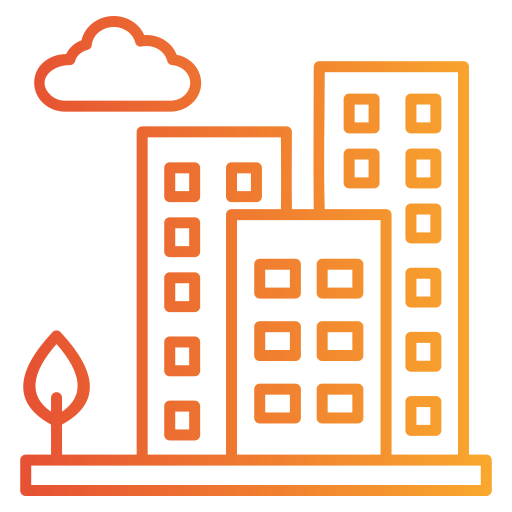Stylized orange and red bar chart with upward trend and arrow symbol.