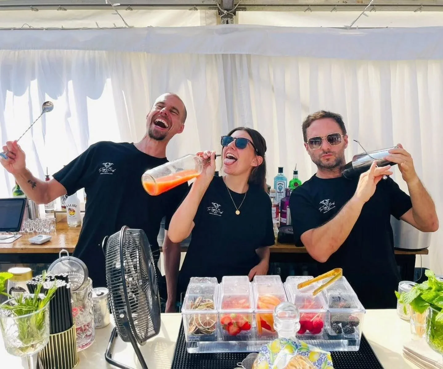 Dream team on the bar for Liam &amp; Remi's Wedding at @hinwickhall 💪
