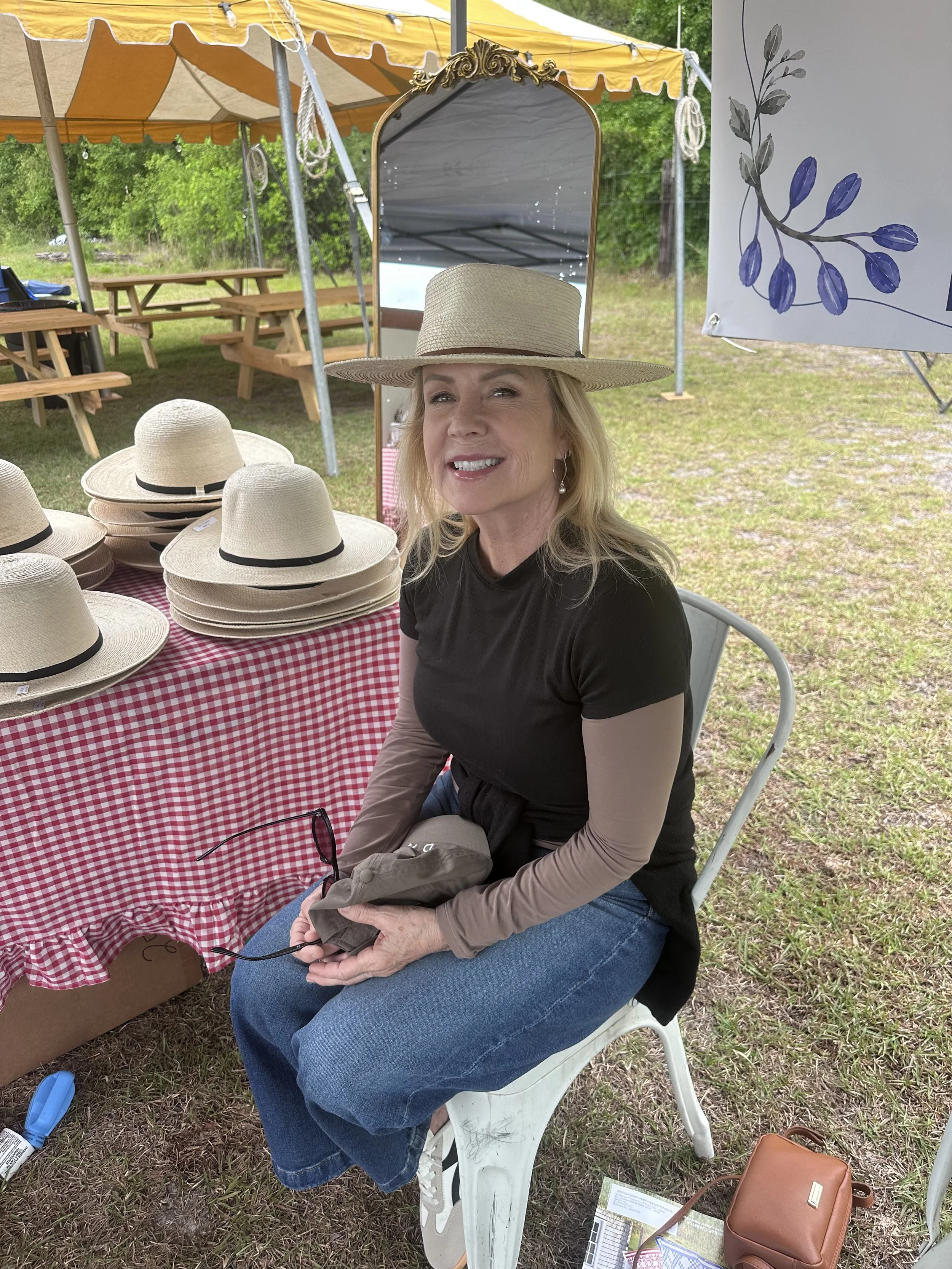 Custom hat at Bluebird Farm in Burgaw.jpg