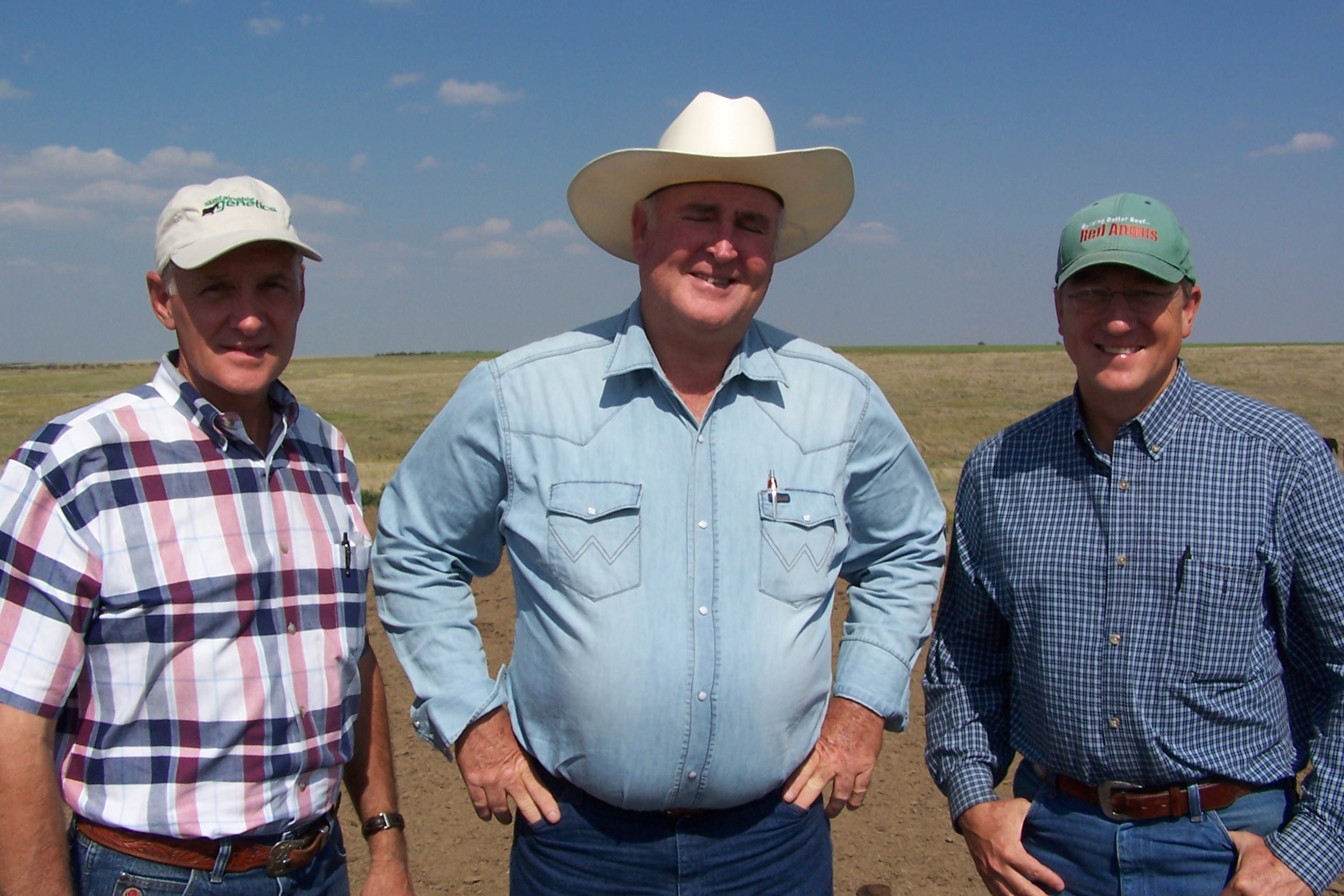 The “original” It’s All About the CowI, crew. Bill Hodge (GA), Sam Wylie (PA), and Ron Bolze (NE). Pictured at Powell Angus Ranch, KS.