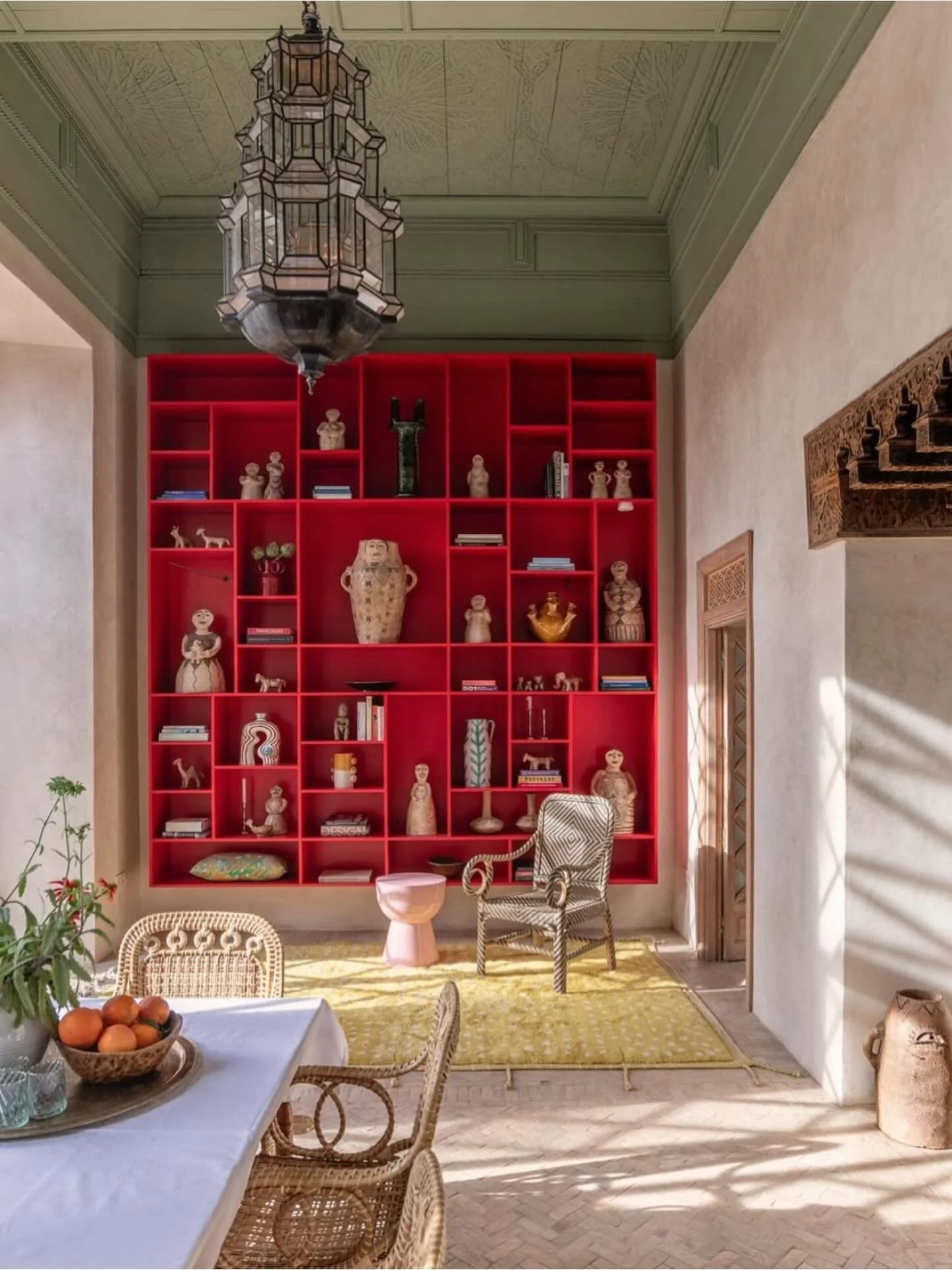 A pop of red 🇲🇦 #riad #hotel #decoration #interiordesign #morocanartisans