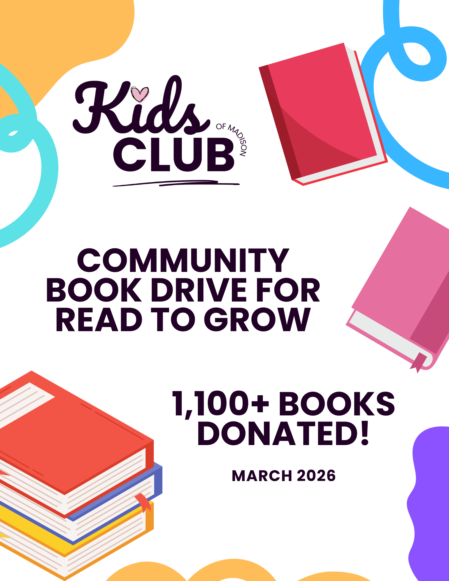 Kids Club of Madison Book Drive March 2026